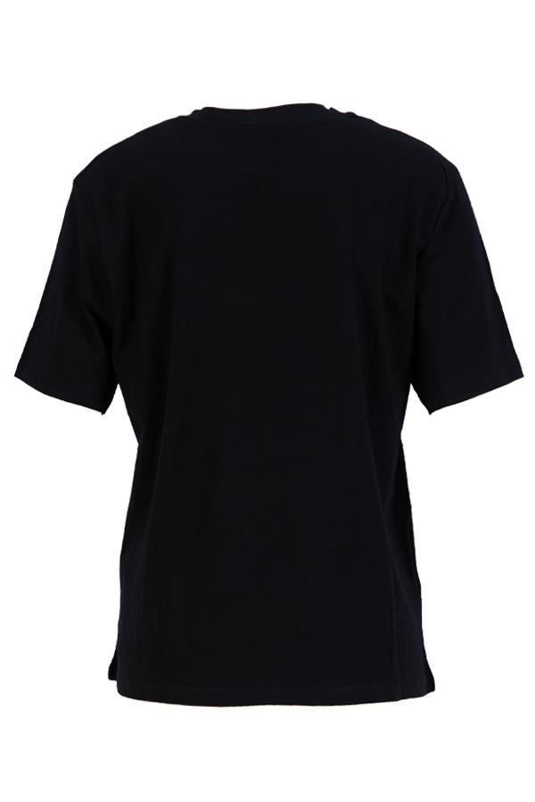 Siyah Yıldız Detaylı Basic T-Shirt Kadın T-Shirt modelleri