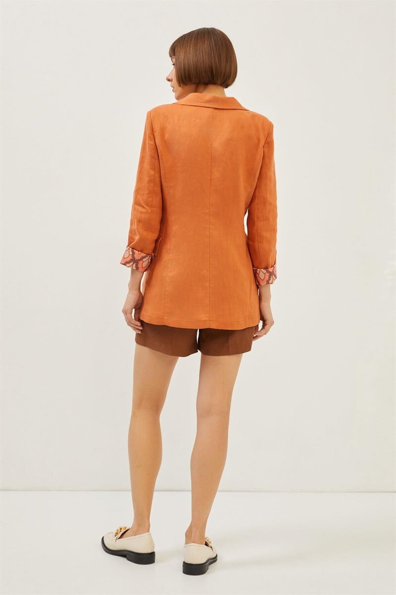 Tarçın Çift Düğmeli Kruvaze Yaka Blazer CeketST070S90420001