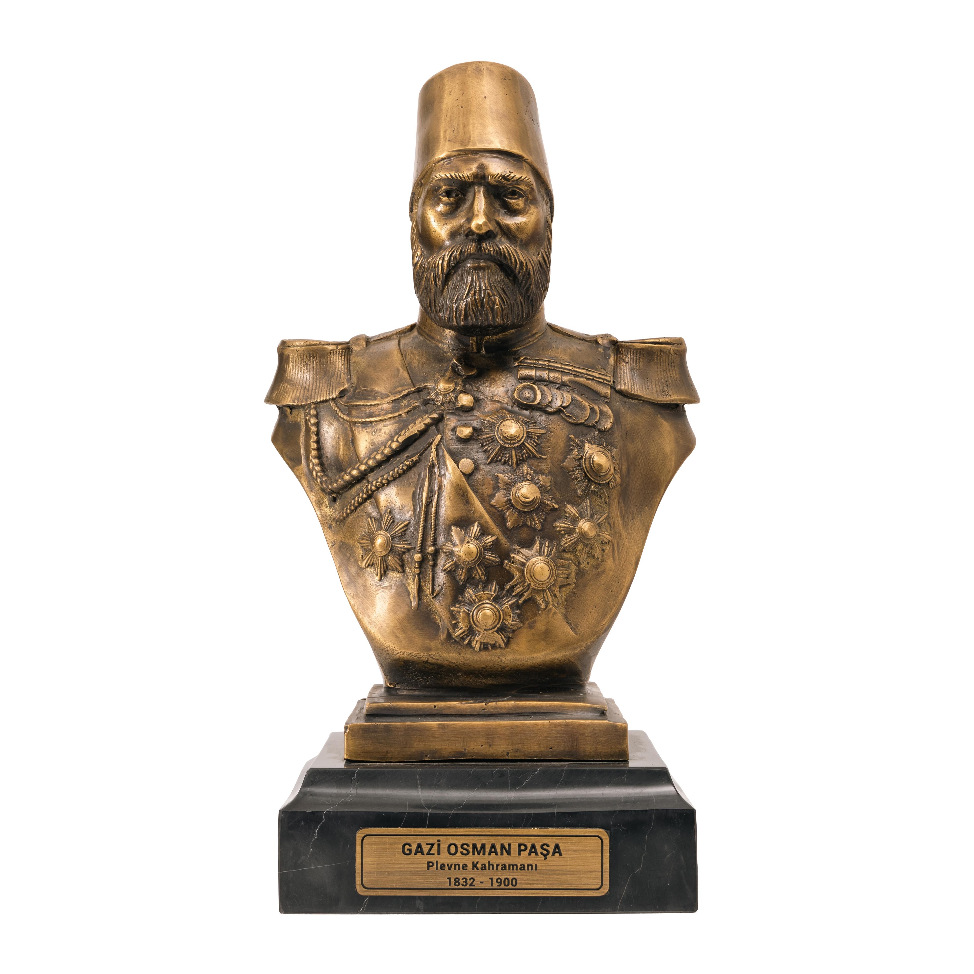 Gazi Osman Paşa Bronz Döküm Büst