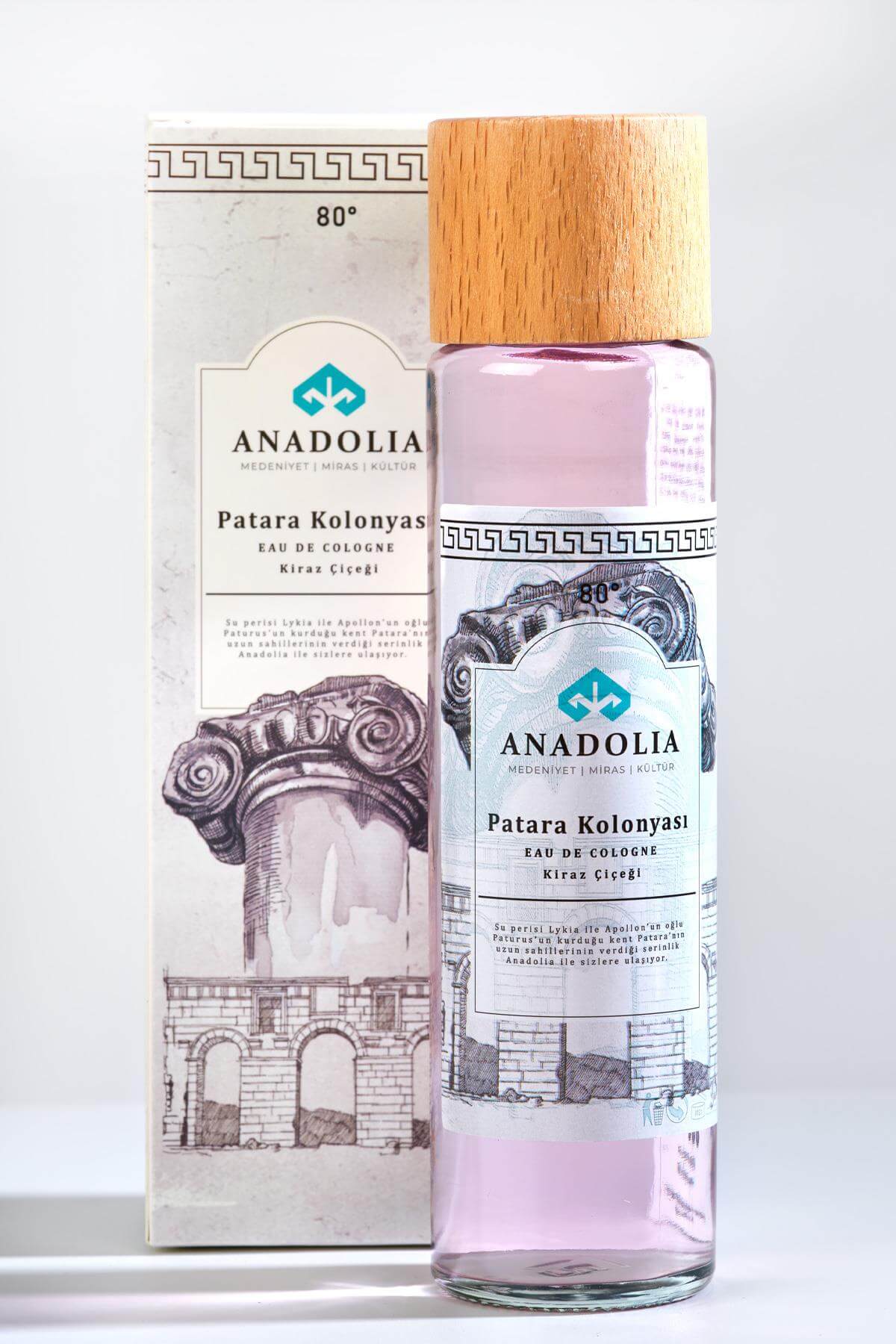 Patara Kiraz Çiçeği Kokulu 80° Cam Şişe Kolonya 180 ml