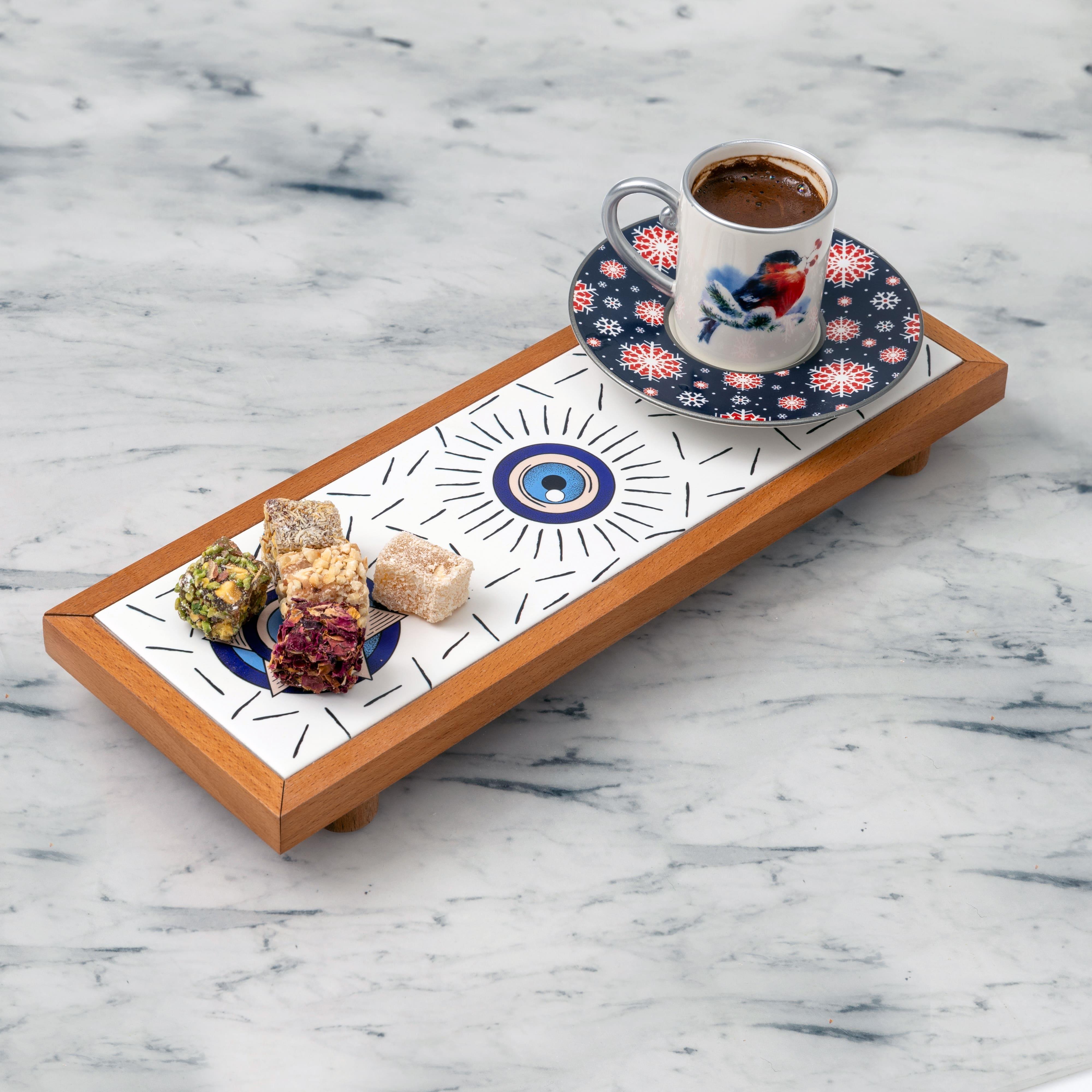 dekoratif ahşap servis altligi