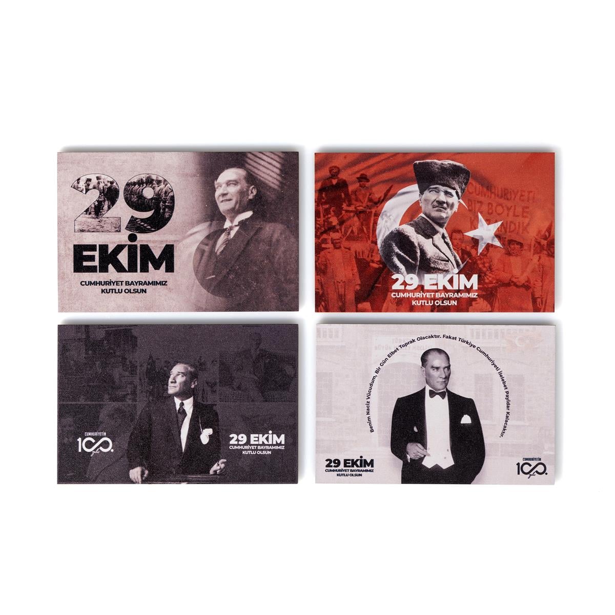 100. Yıl Anısına 4’lü Ahşap Kartpostal Seti