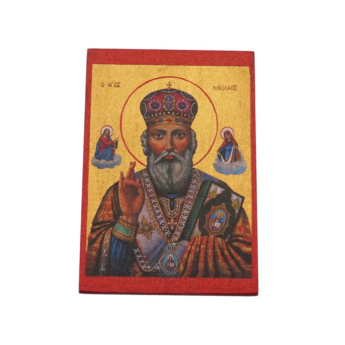 Aziz Nikolas Teslis Varaklı Ahşap Kartpostal