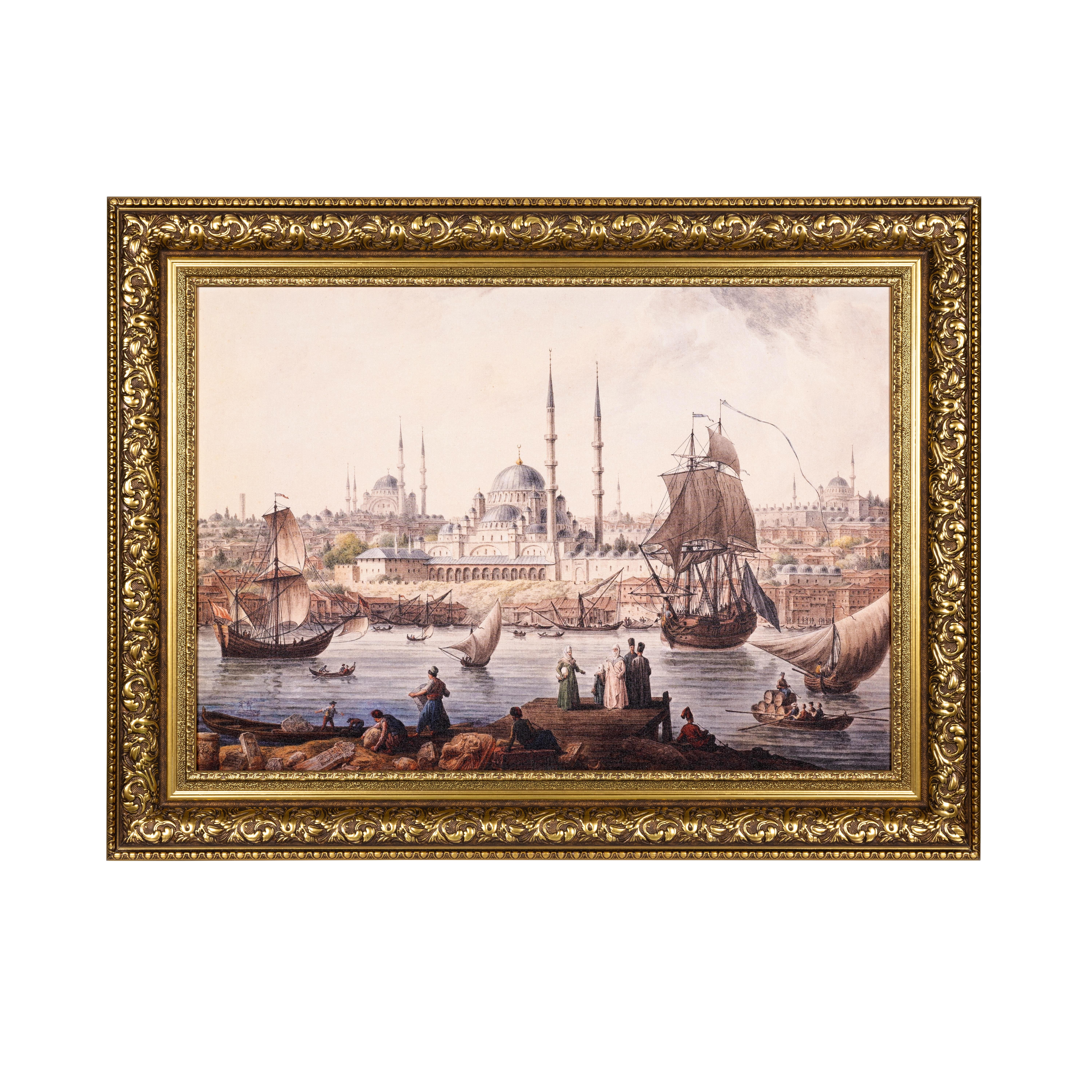 Jean-Baptiste Hilair Yeni Camii ve İstanbul Limanı Tablo