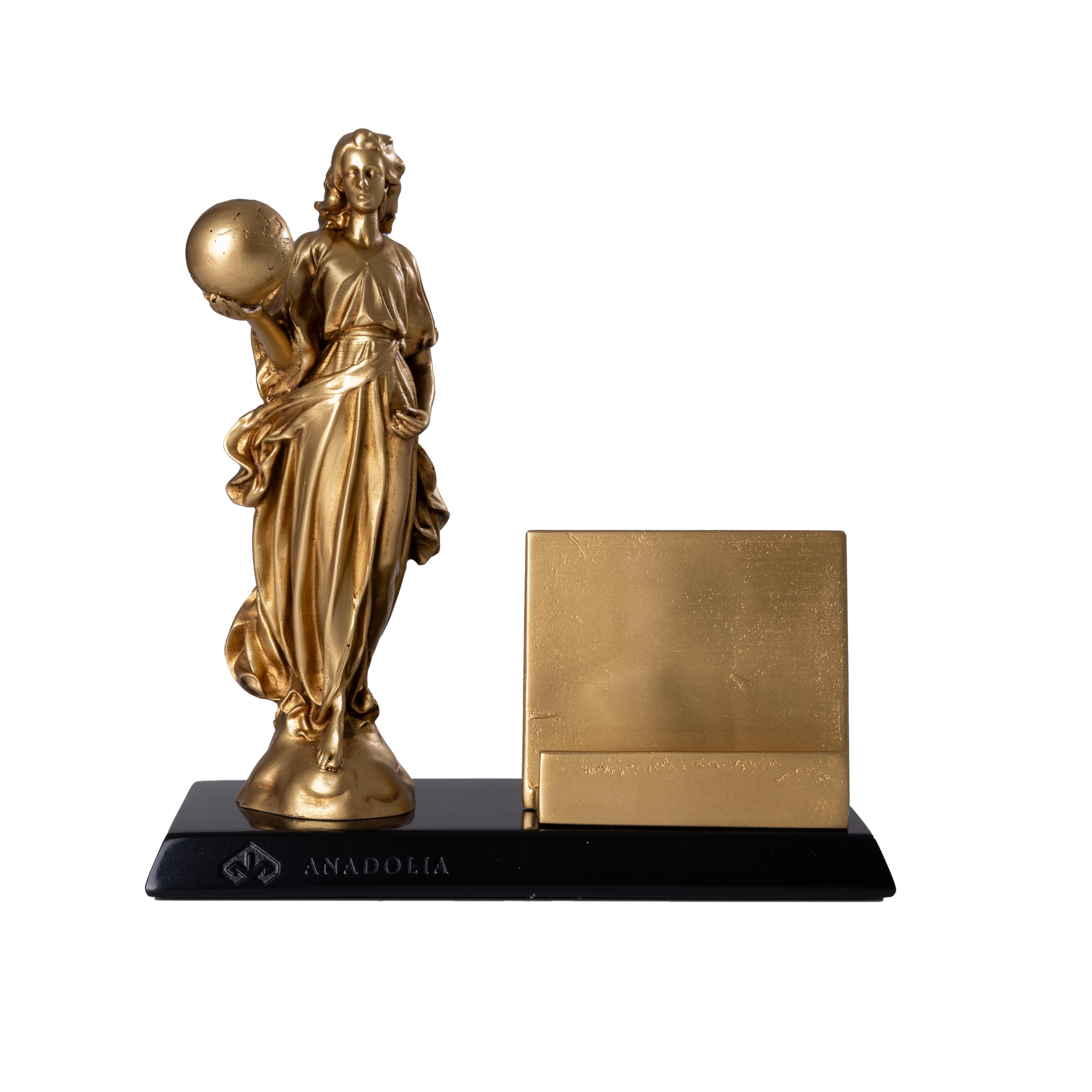 Dünyayı Taşıyan Kadın Takvimli Kalemlik - Gold