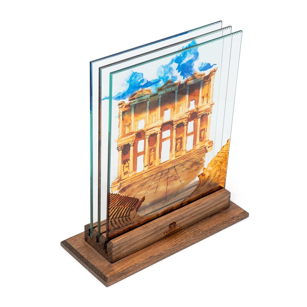 Efes Celcus Kütüphanesi 3 Boyutlu Dekoratif Cam Obje