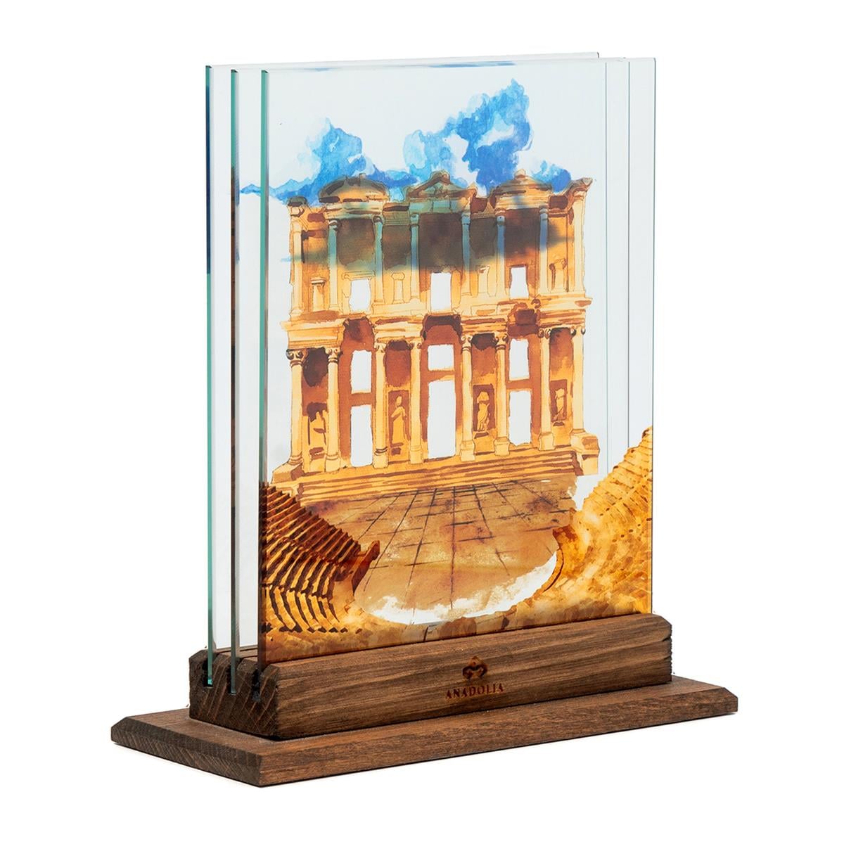 Efes Celcus Kütüphanesi 3 Boyutlu Dekoratif Cam Obje