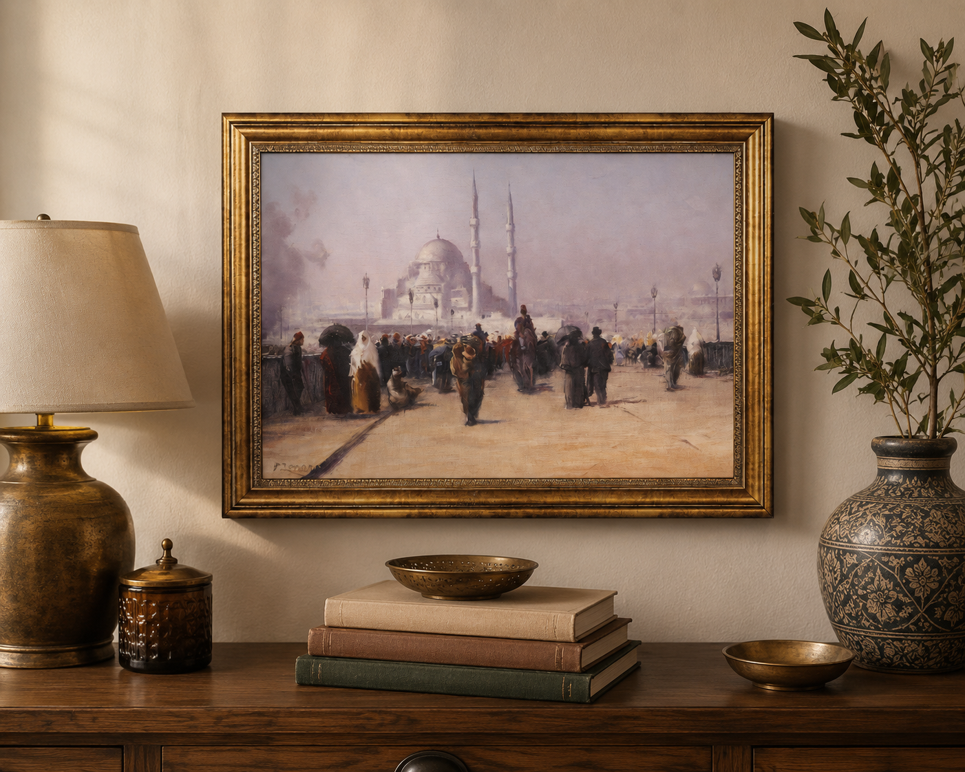 Fausto Zonaro Galata Köprüsü Tablo