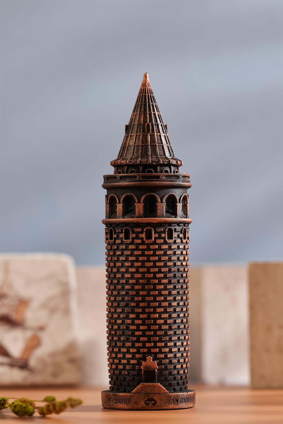 Galata Kulesi Mermerit Bronz Heykel Küçük Boy