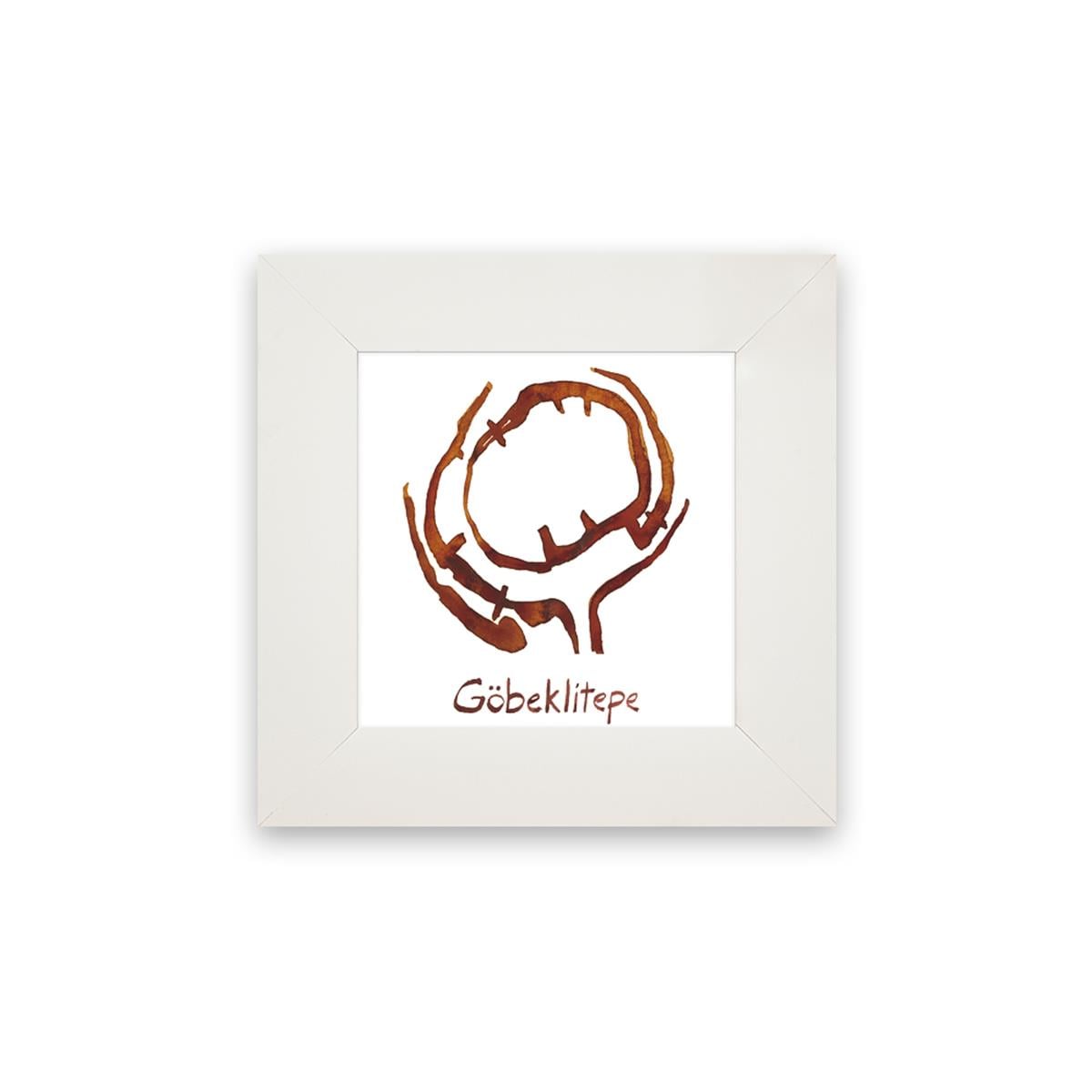 Göbeklitepe Plan Beyaz Çerçeveli Seramik Tablo Pano