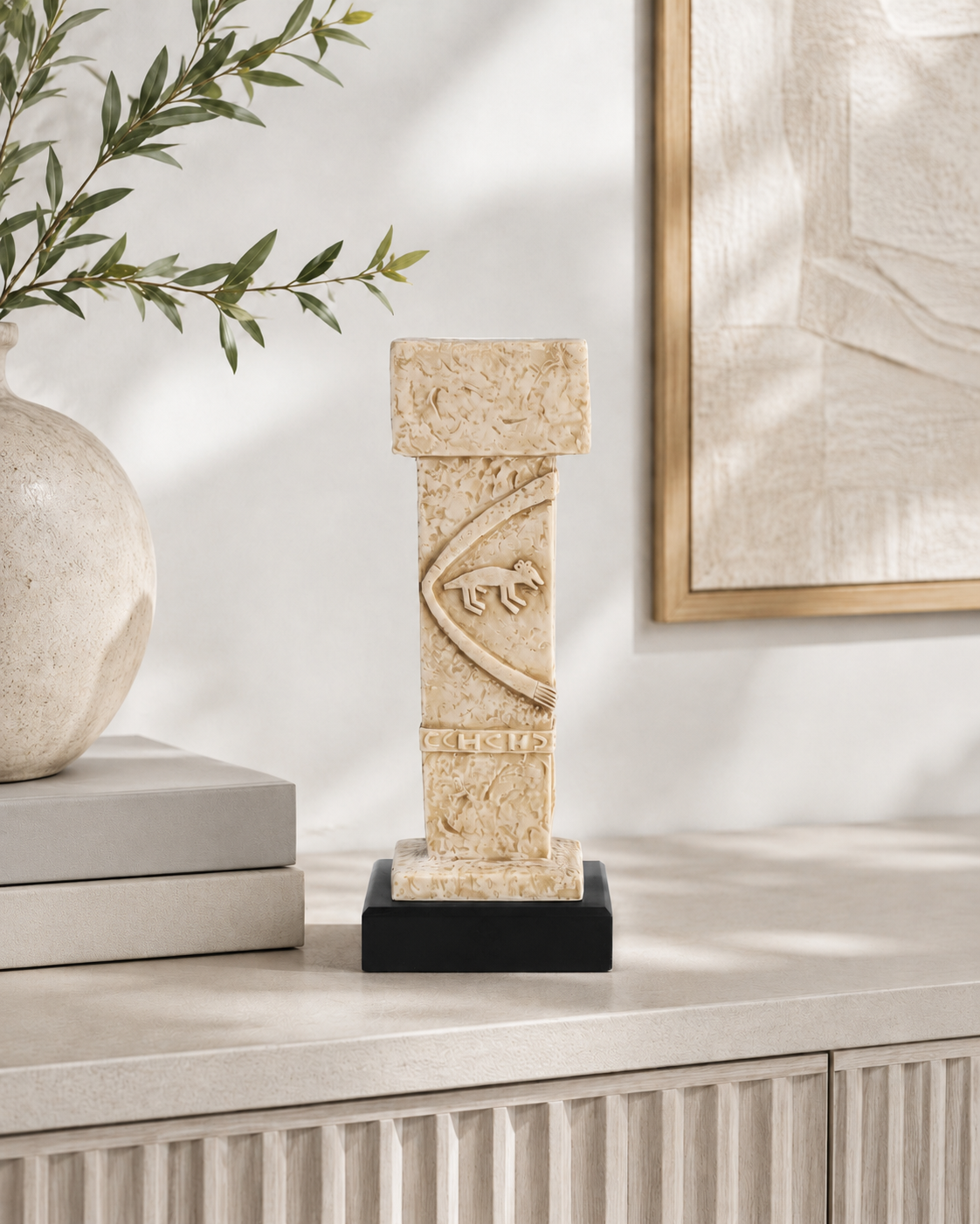 Göbeklitepe Tilki Stel Mermerit Heykel