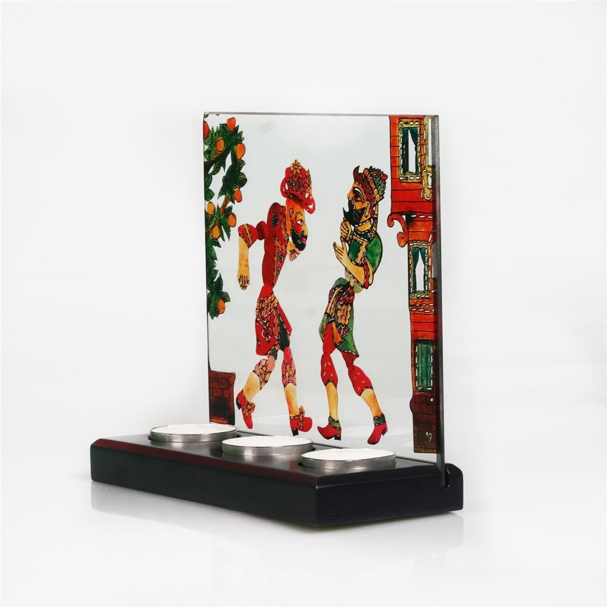 Hacivat ve Karagöz 3'lü Mumluk
