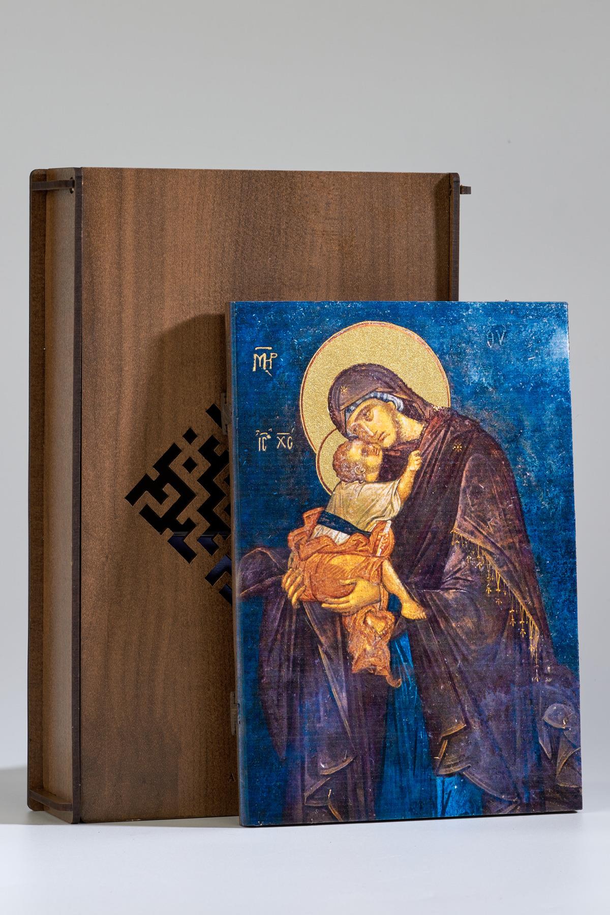Meryem Ana ve Çocuk İsa Theotokos Büyük Boy İkona