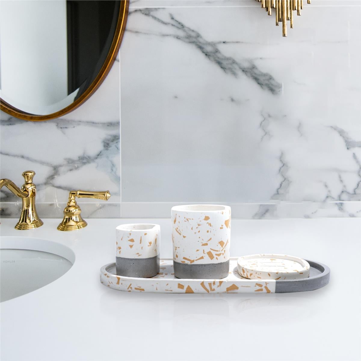 Terrazzo Desenli Banyo Seti