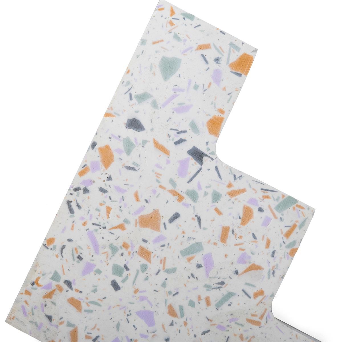 Terrazzo Desenli Merdiven Kitap Desteği