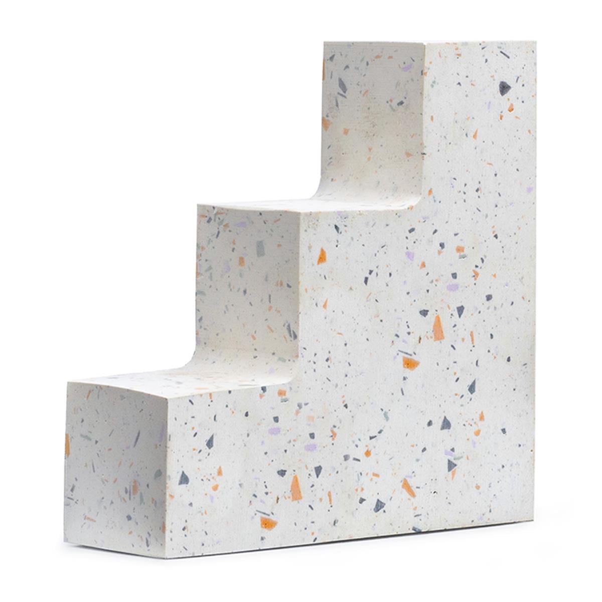 Terrazzo Desenli Merdiven Kitap Desteği