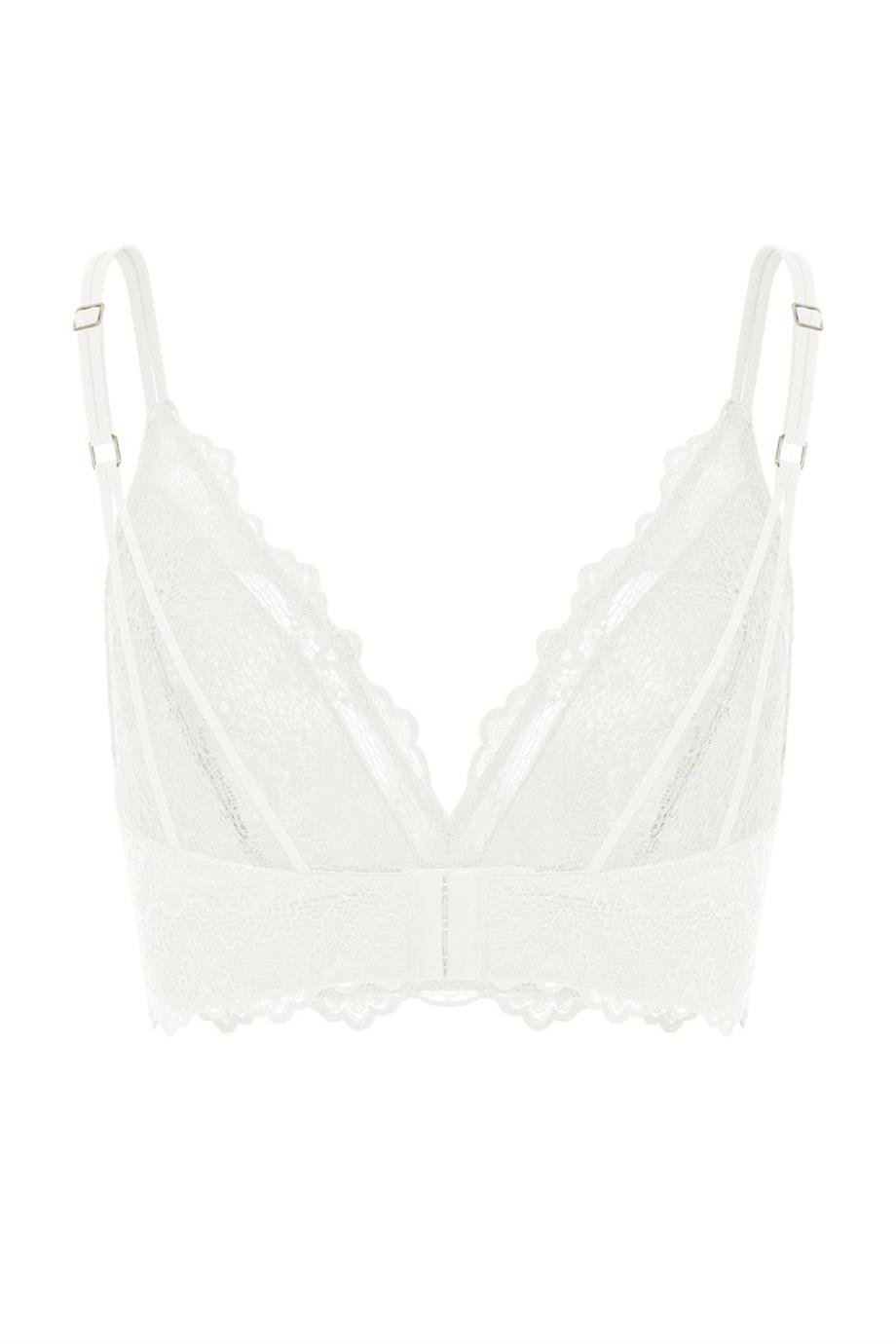FLAME DERİN DEKOLTELİ BRALET EKRU