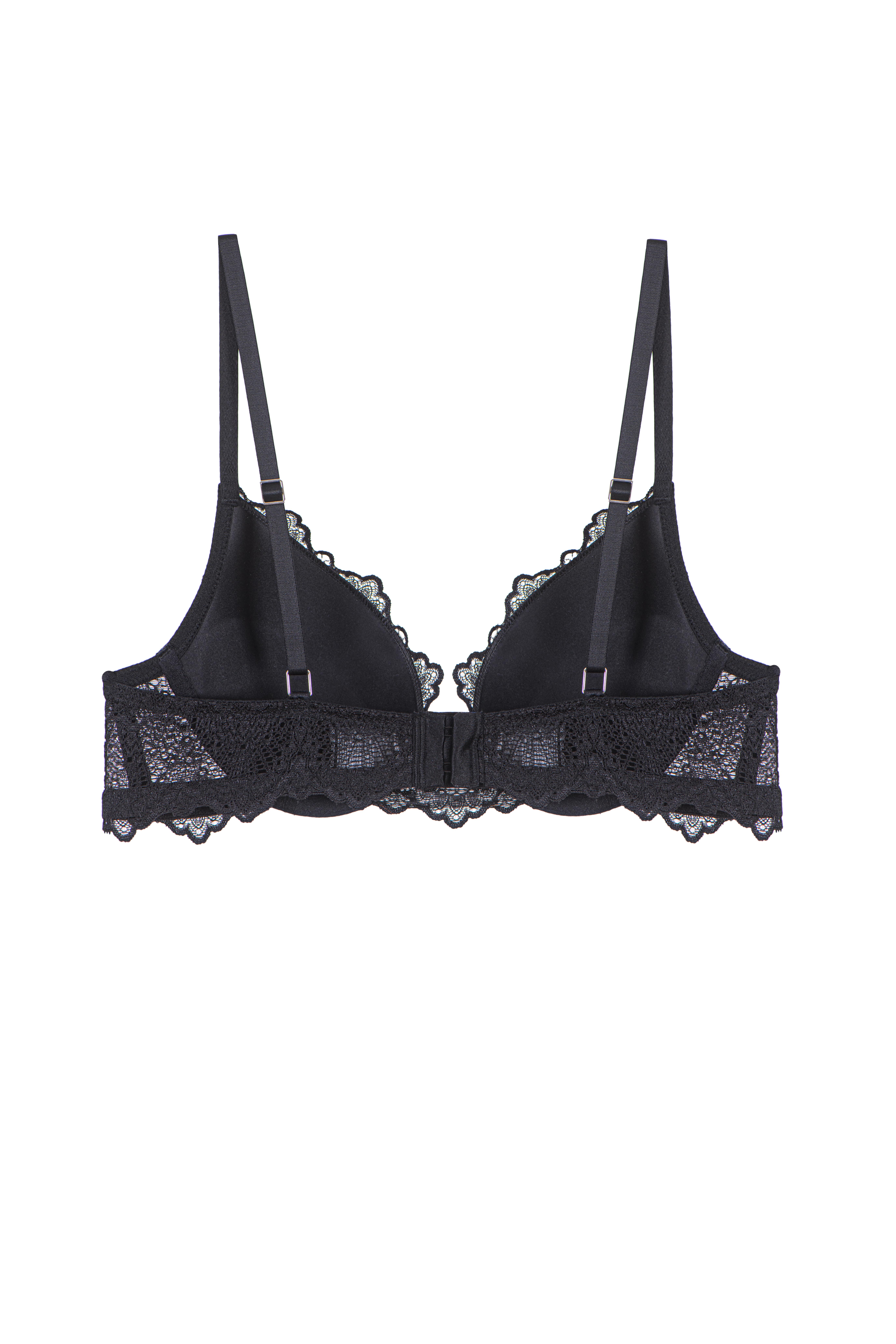 Flame Push Up Top Black