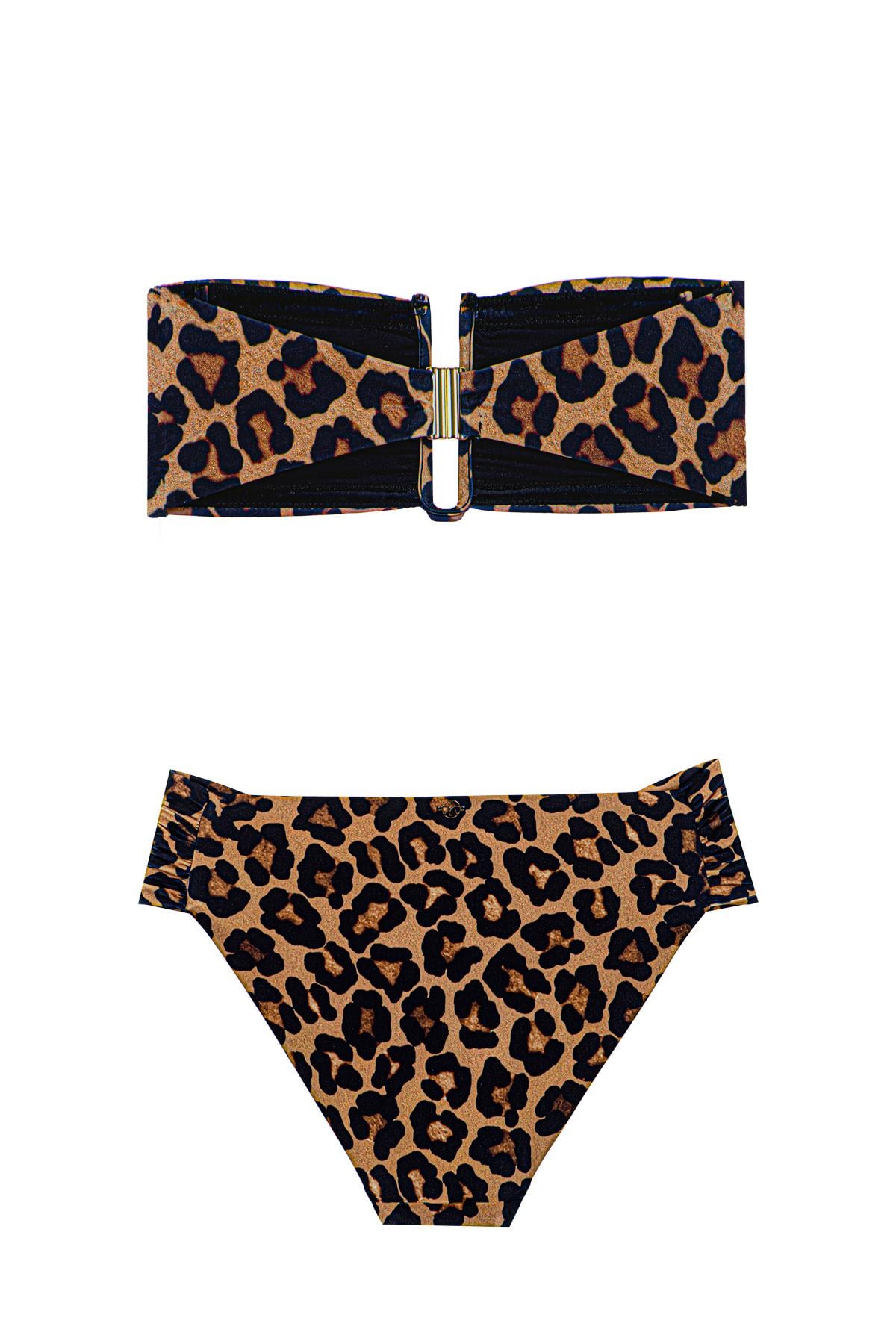 Leopard Jasper Shirred Bottom