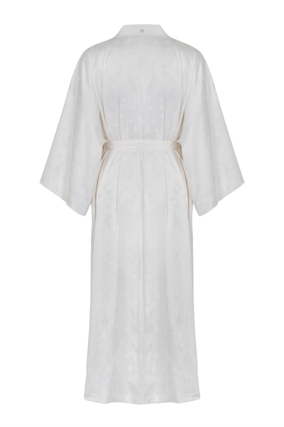 MARBELLA UZUN KİMONO EKRU