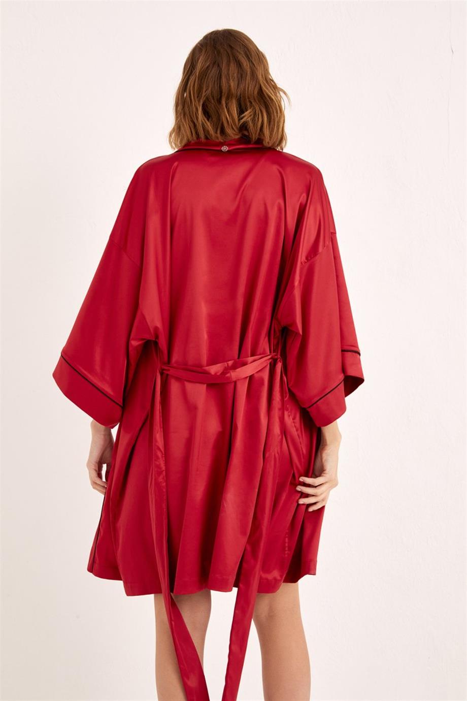 MARESIAS KISA KİMONO BORDO