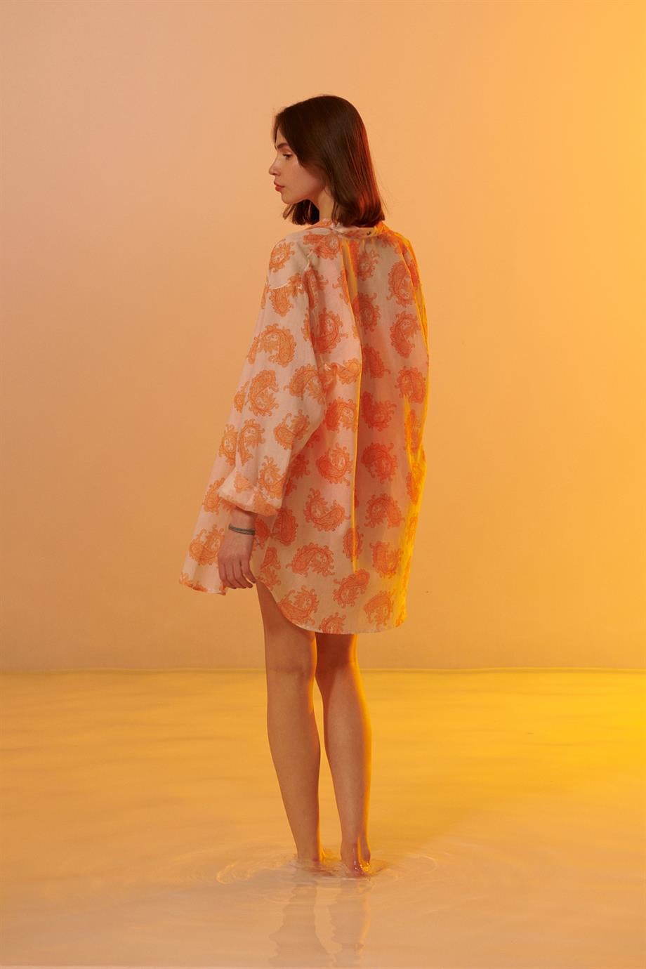 SOPHIA SHIRT ORANGE PRINTED