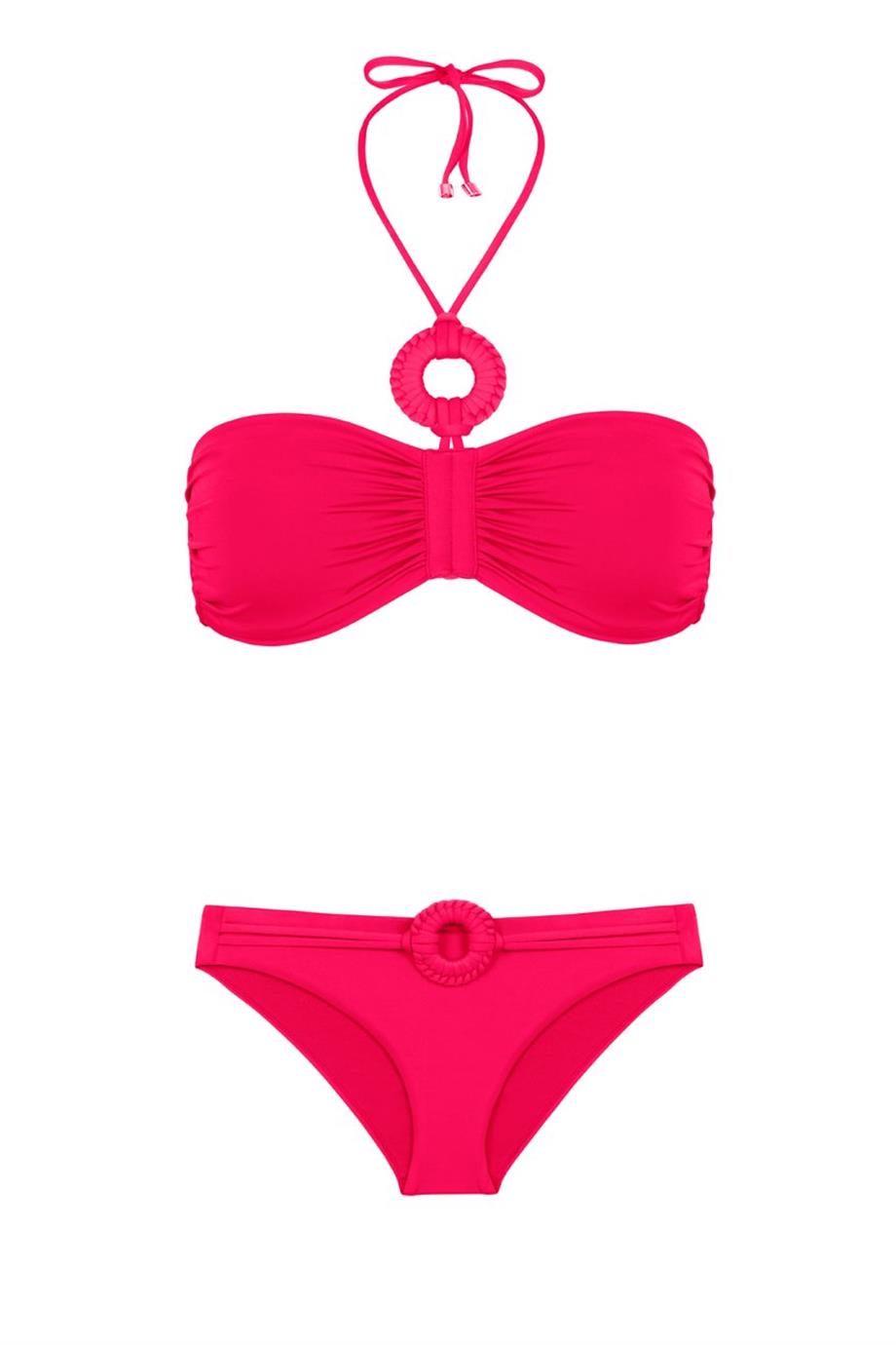 TOUCH OF ARTISANAL STRAPLEZ BİKİNİ ÜSTÜ HOT PINK