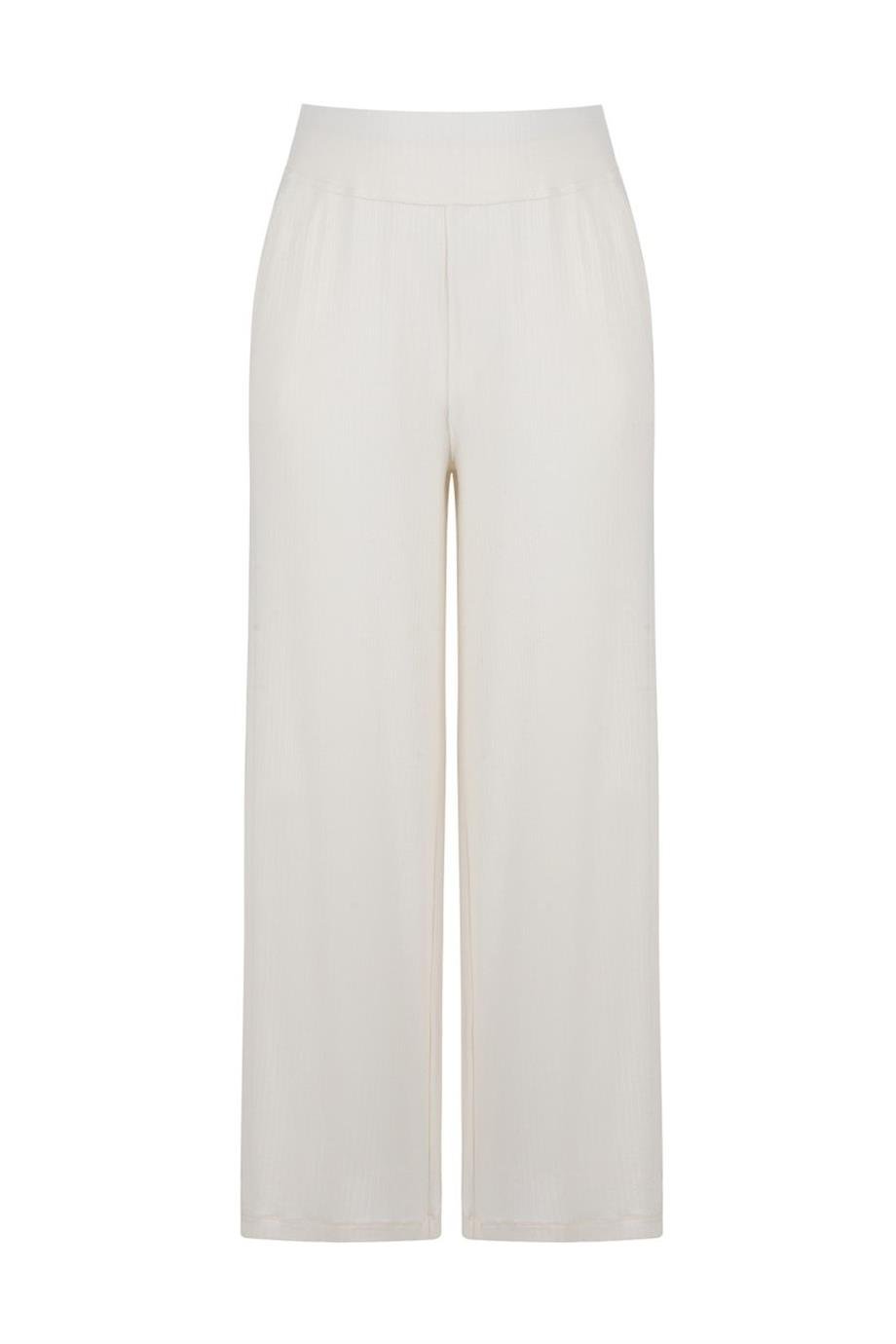ULTRA COMFORT GENİŞ PAÇA PANTALON EKRU