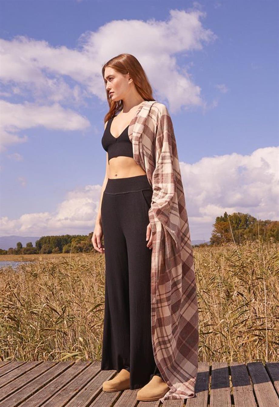 ULTRA COMFORT GENİŞ PAÇA PANTALON SİYAH