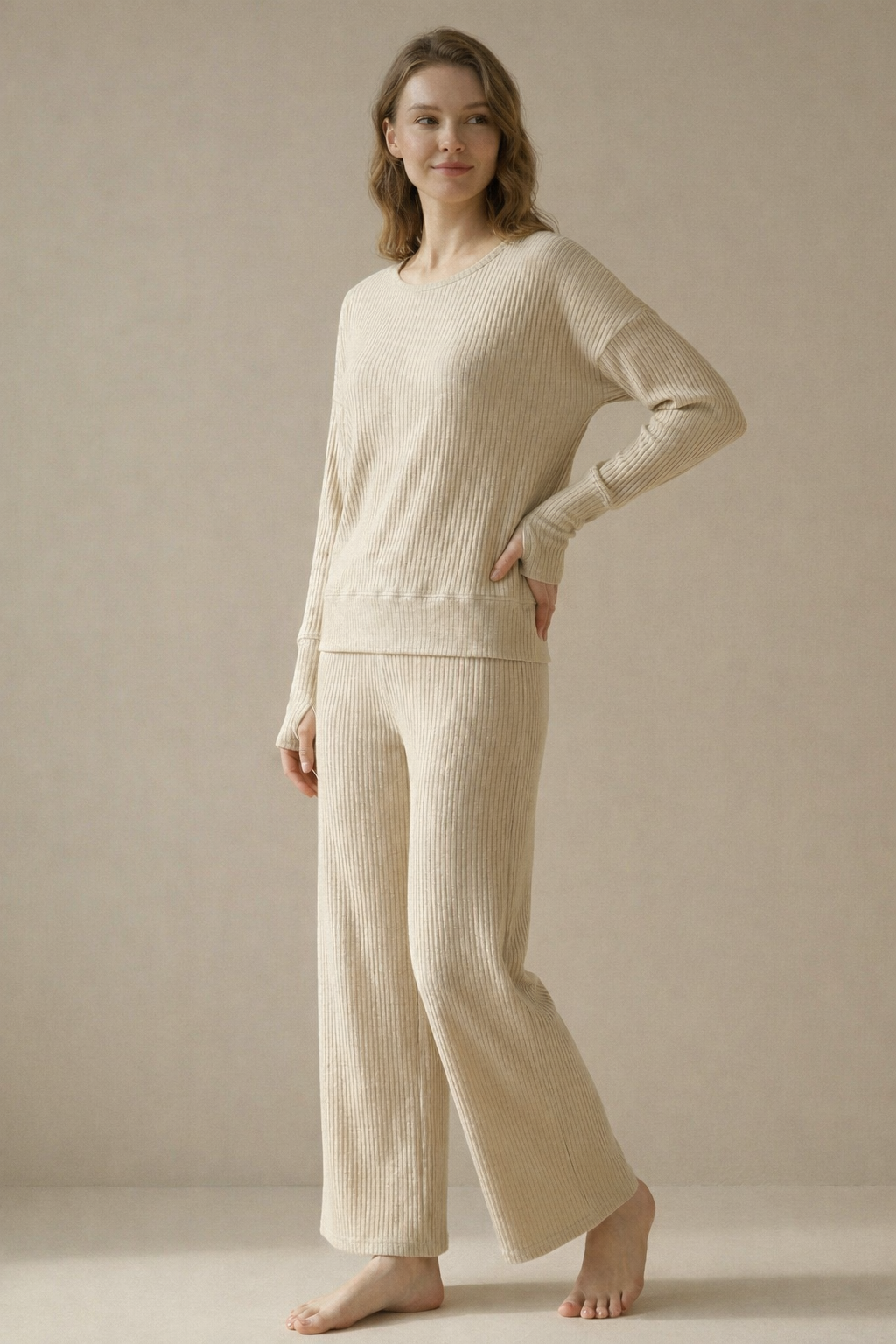 Ultra Comfort Long Sleeve  T-Shirt VİZON