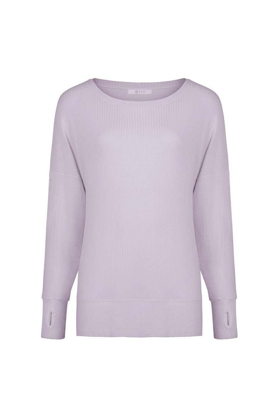 ULTRA COMFORT UZUN KOL TİŞÖRT LİLA