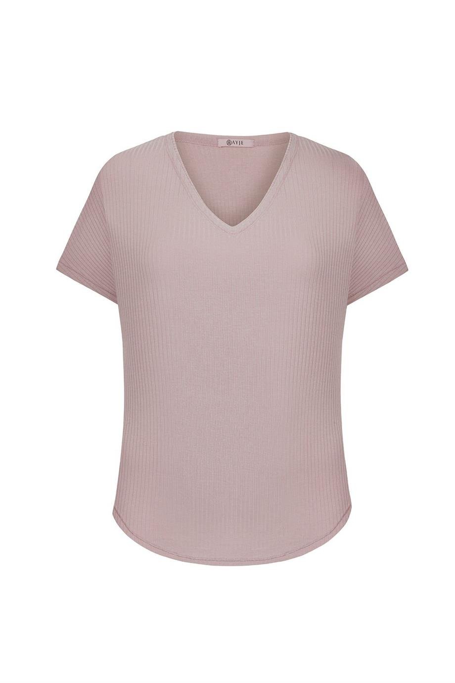 ULTRA COMFORT V-YAKA TİŞÖRT PEMBE