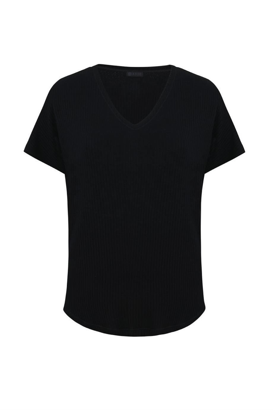 ULTRA COMFORT V-YAKA TİŞÖRT SİYAH
