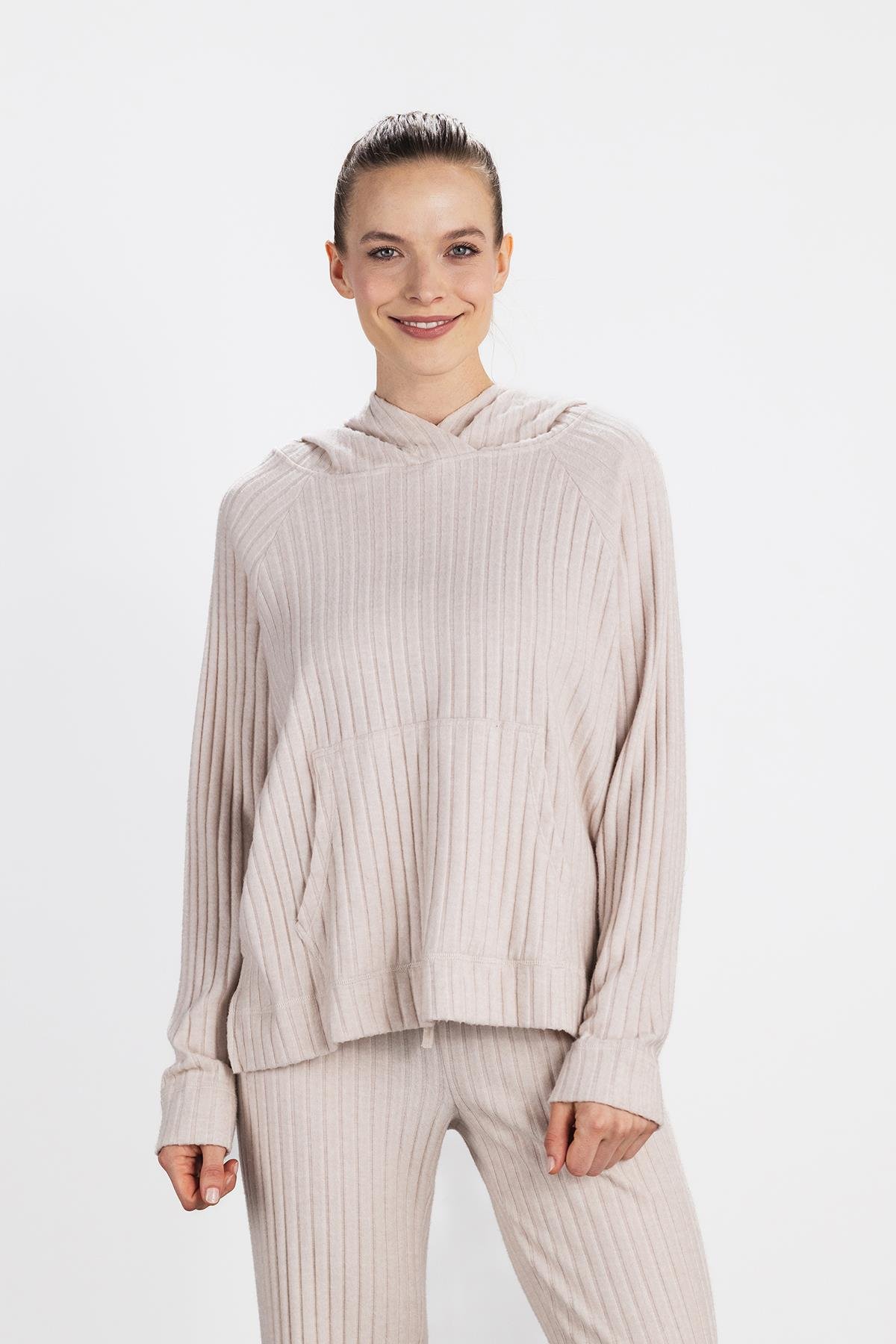 WINTER LOUNGEWEAR HOODIE BEJ