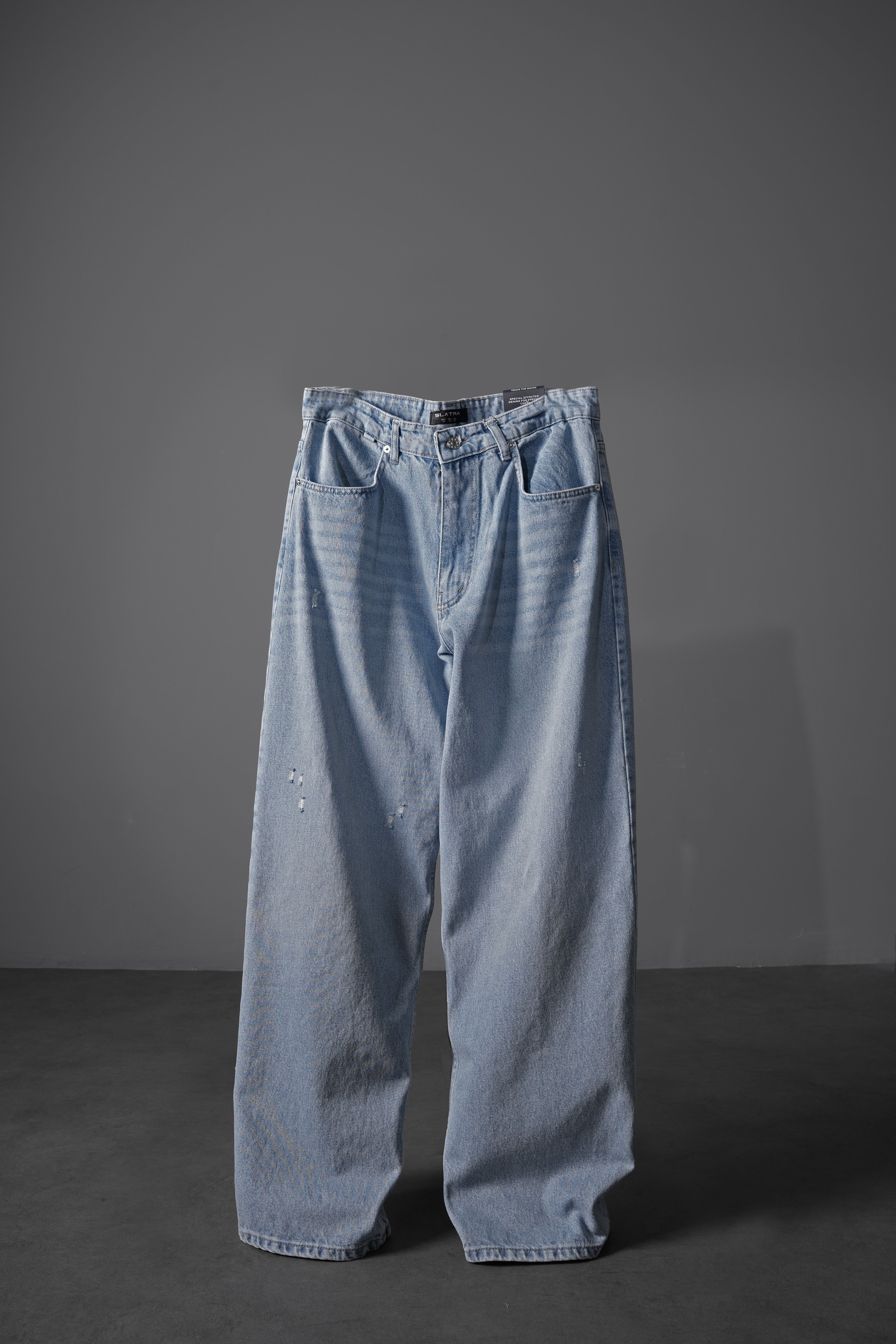 Erkek Açık Mavi Baggy Denim Pantolon