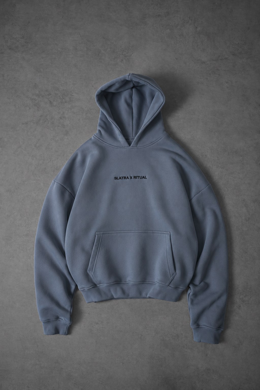 Erkek Açık Mavi Ritual Patch Oversize Hoodie