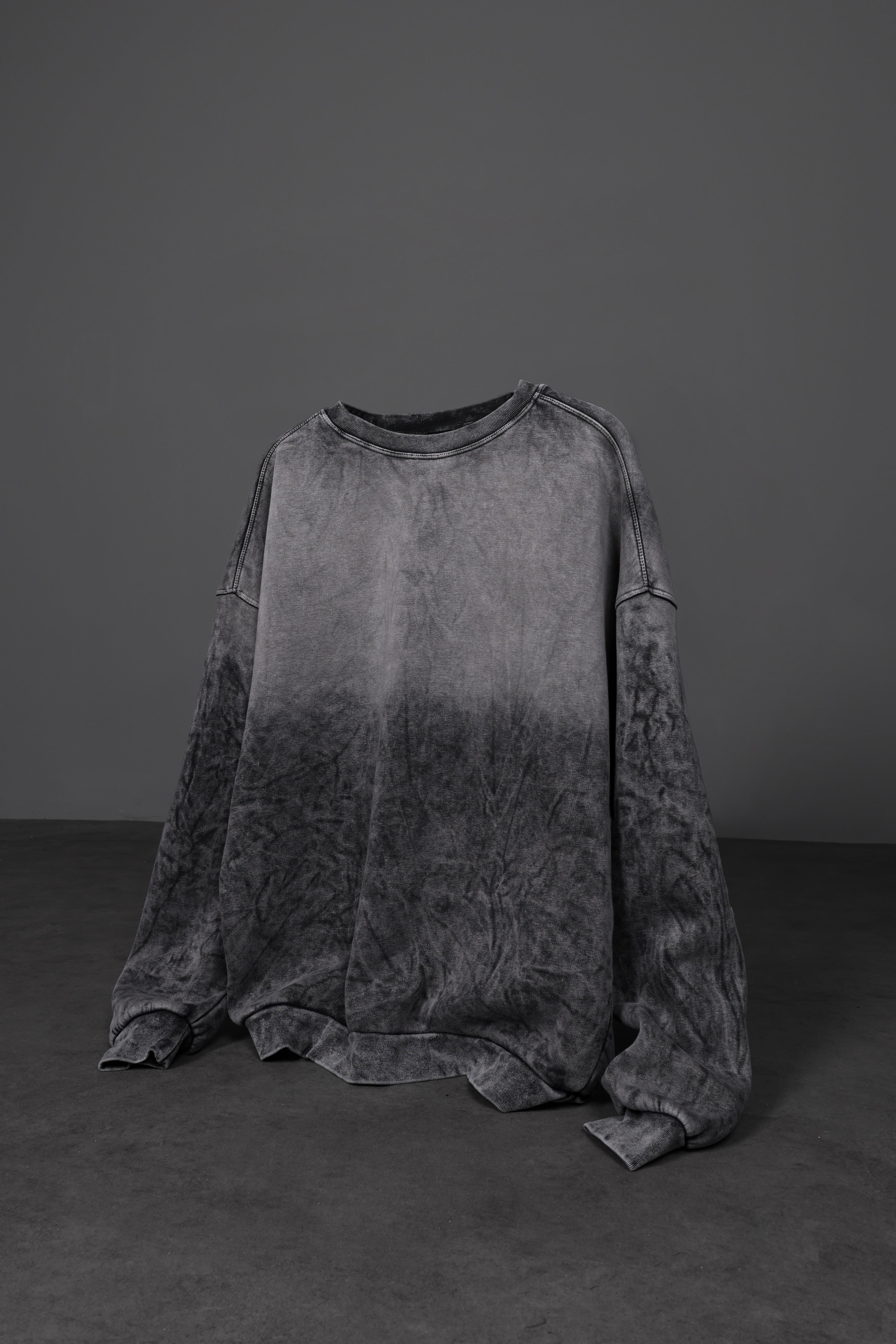 Erkek Antrasit Spreyli Oversize Sweatshirt