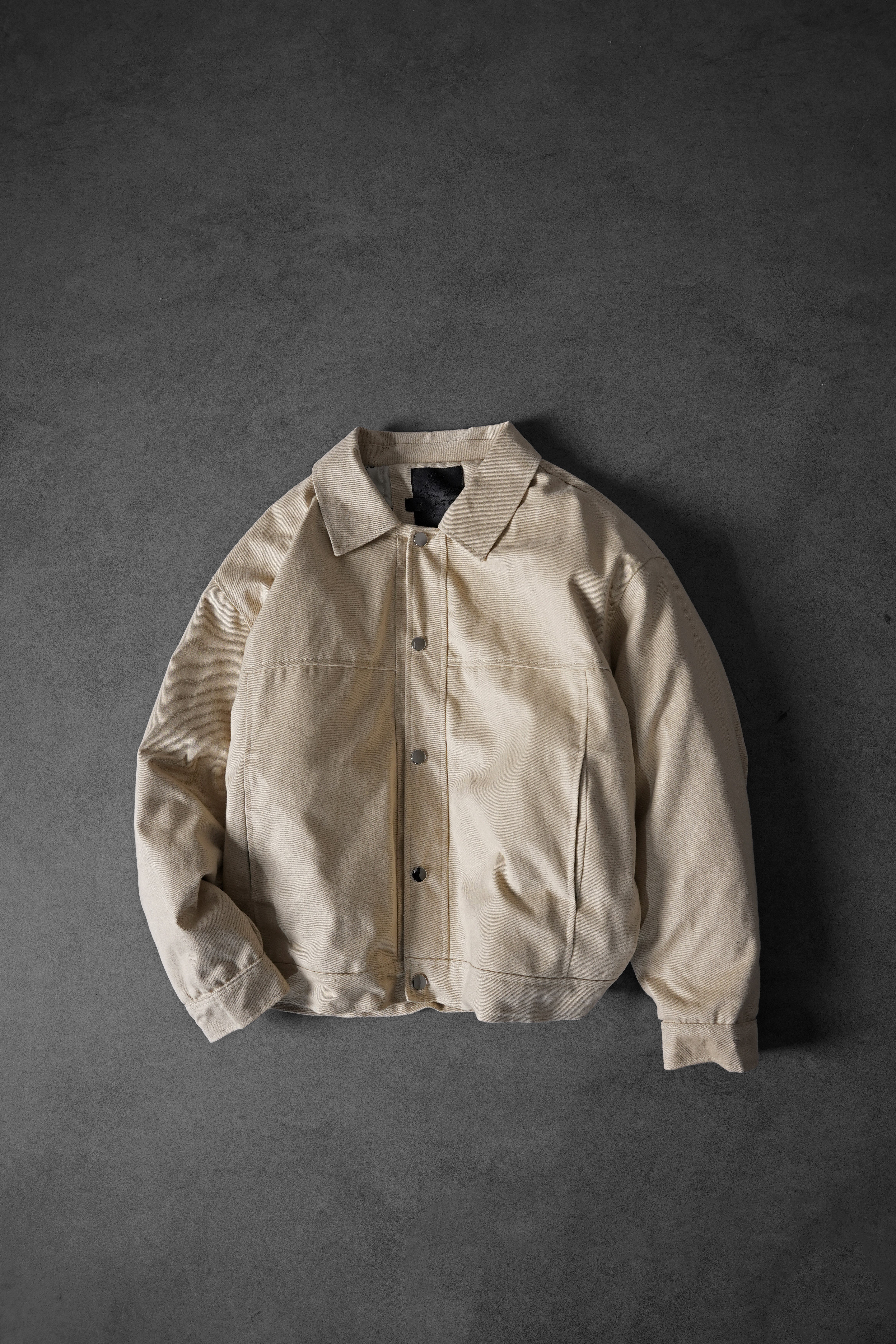 Erkek Bej Boxy Fit Gabardin Ceket