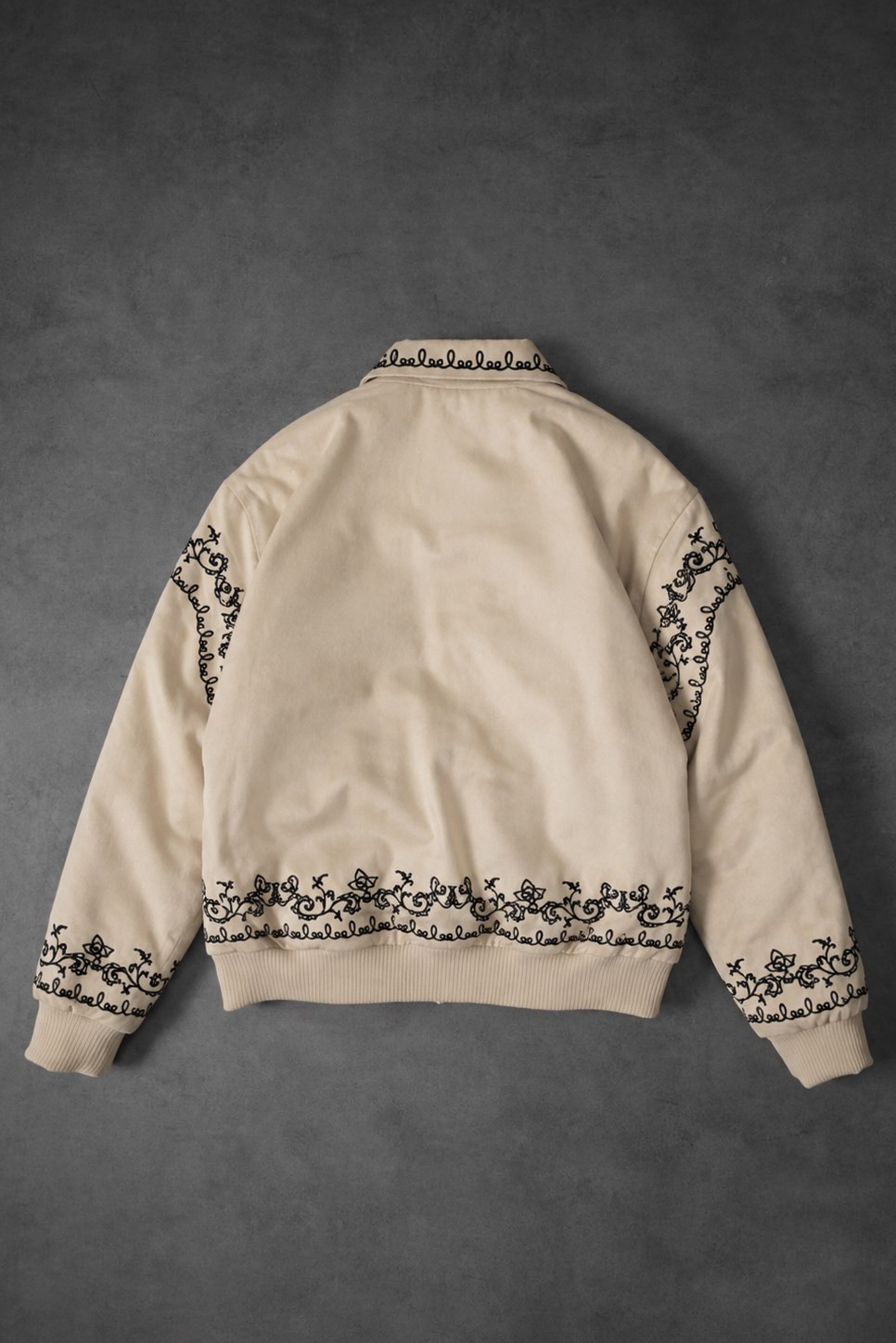 Erkek Bej IVY Nakışlı Bomber Ceket