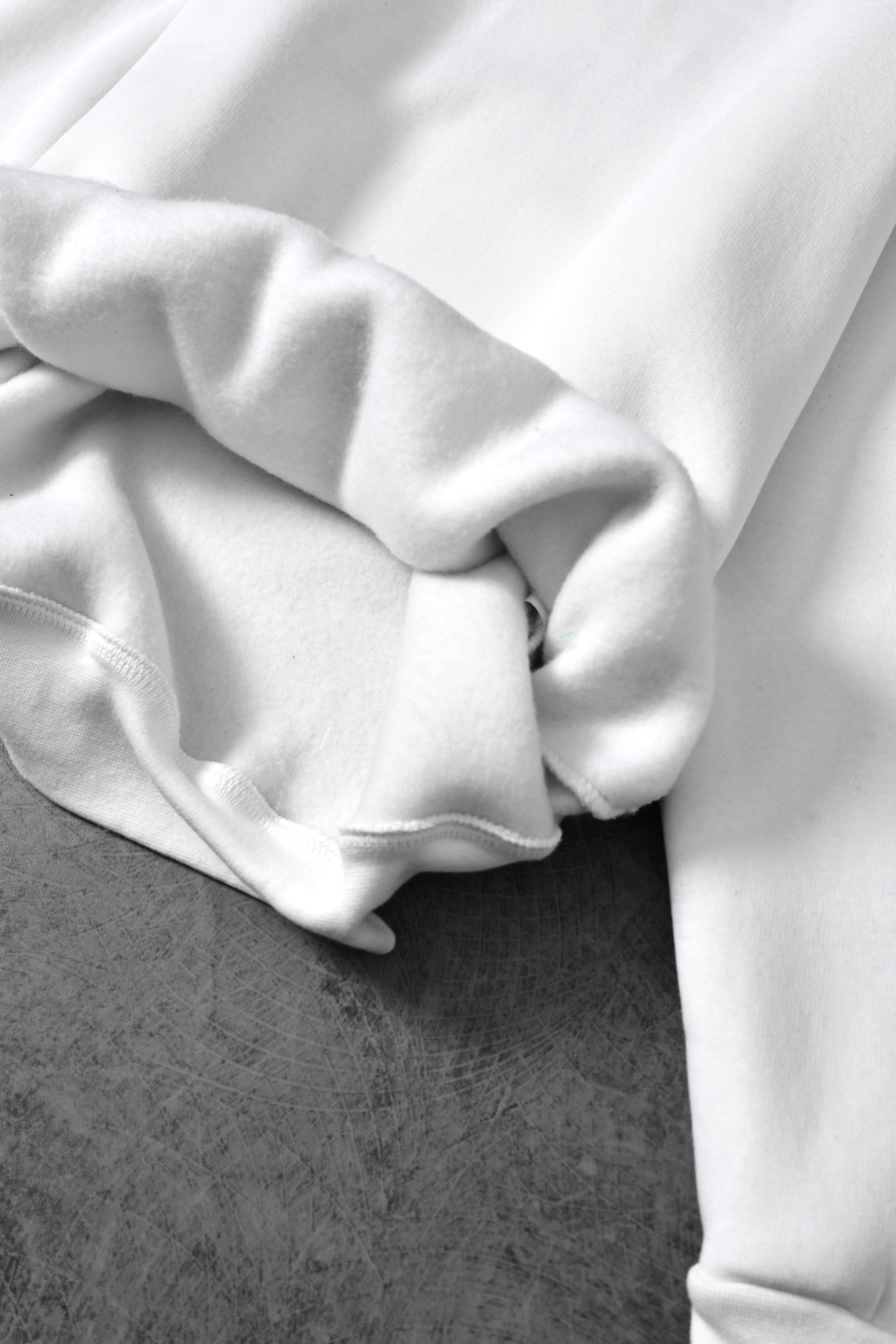 Erkek Beyaz Basic Kapüşonlu Oversize Sweatshirt