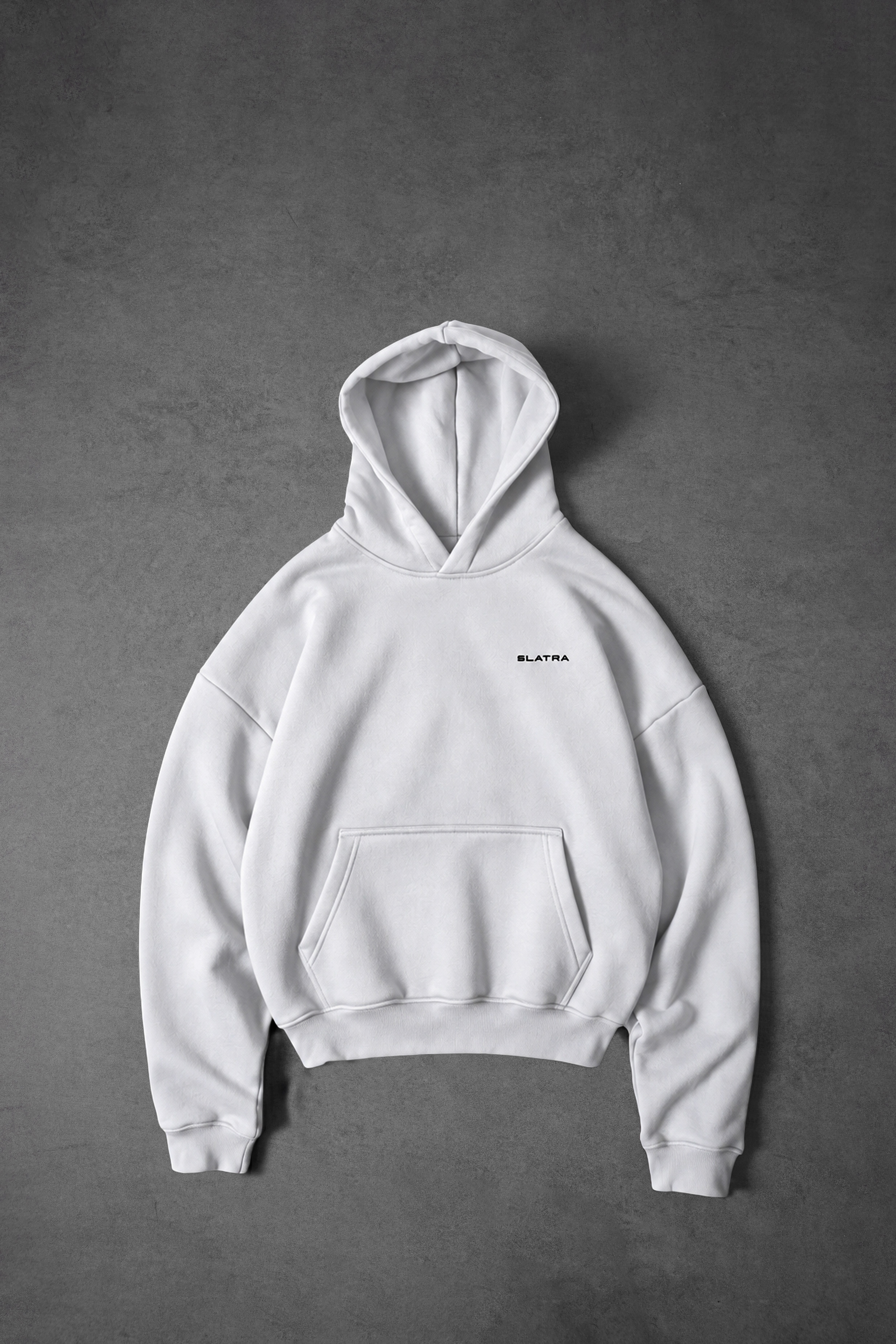 Erkek Beyaz Basic Oversize Hoodie