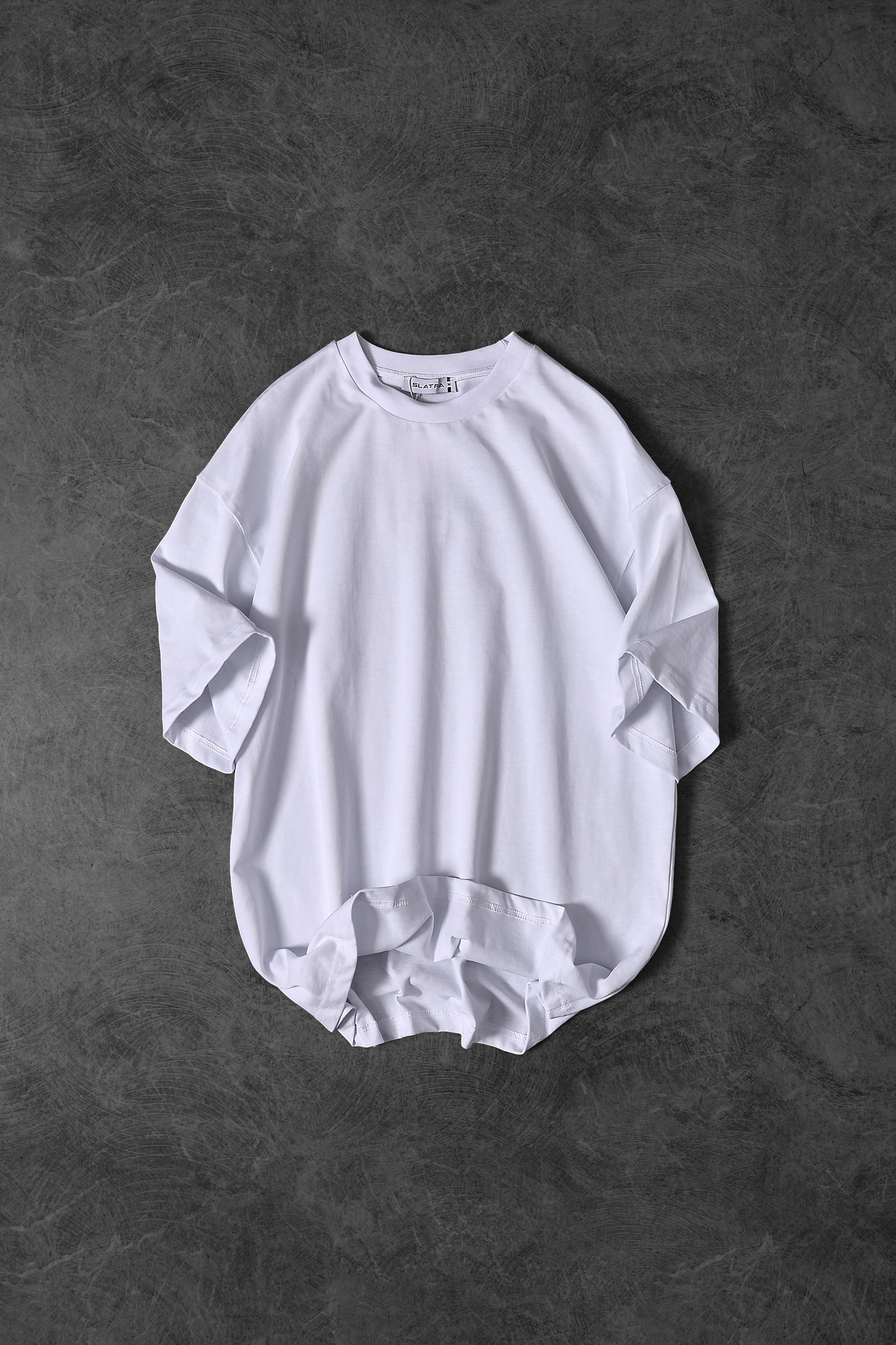 Erkek Beyaz Basic Oversize Tshirt