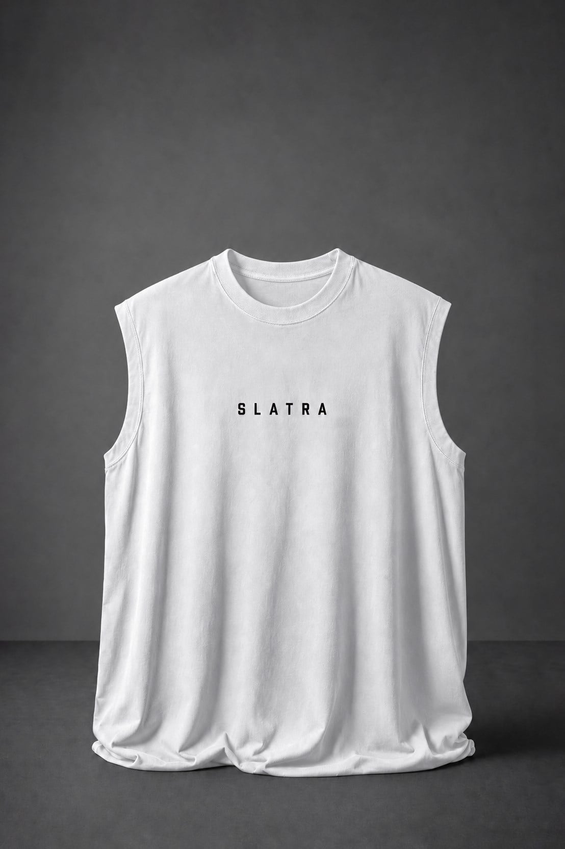 Erkek Beyaz Basic Sıfır Kol Oversize Tshirt