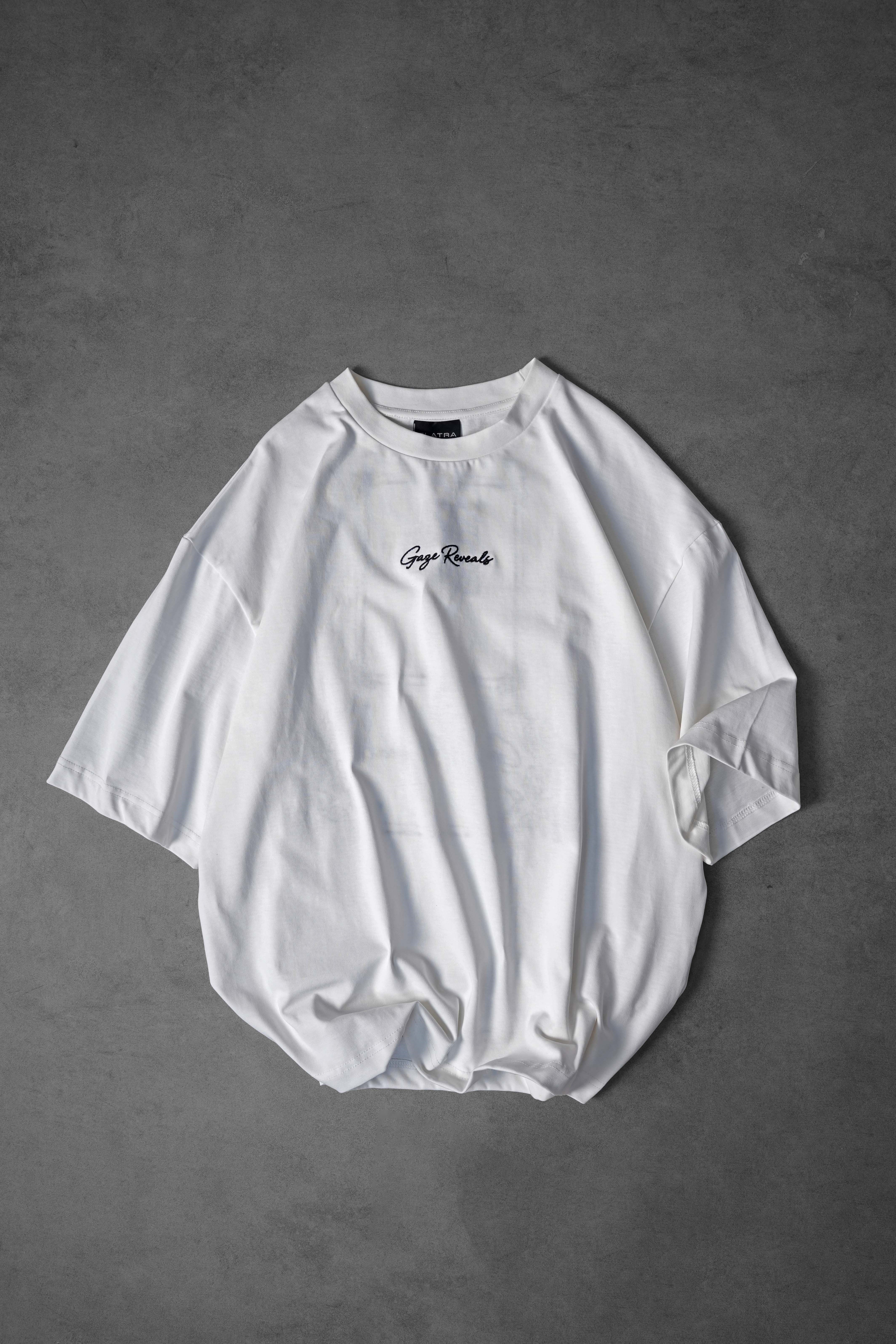 Erkek Beyaz Gaze Reveals Patch Oversize Tshirt