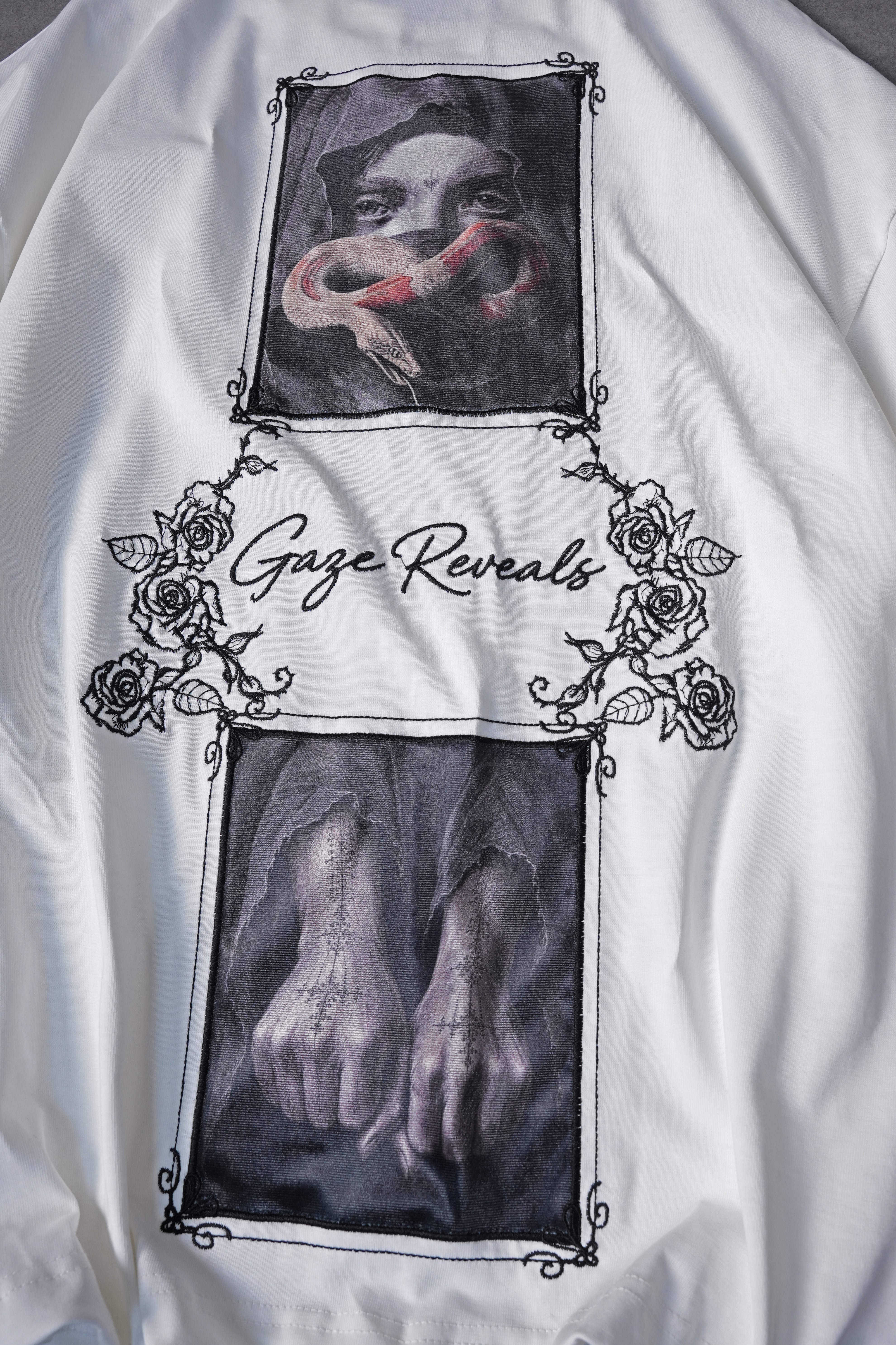 Erkek Beyaz Gaze Reveals Patch Oversize Tshirt