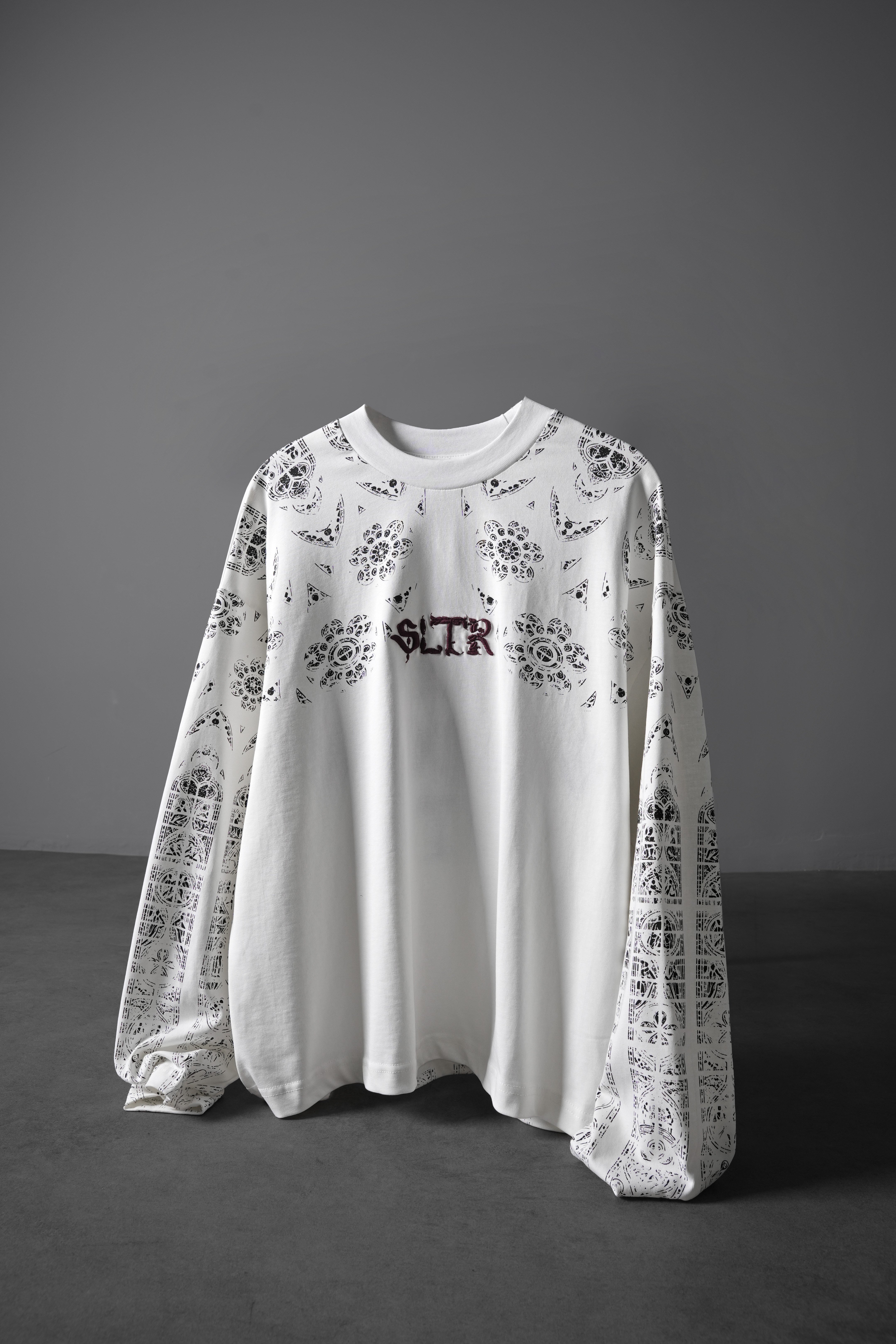 Erkek Beyaz Shadow Of Sltr Boxy Fit Uzun Kollu Tshirt