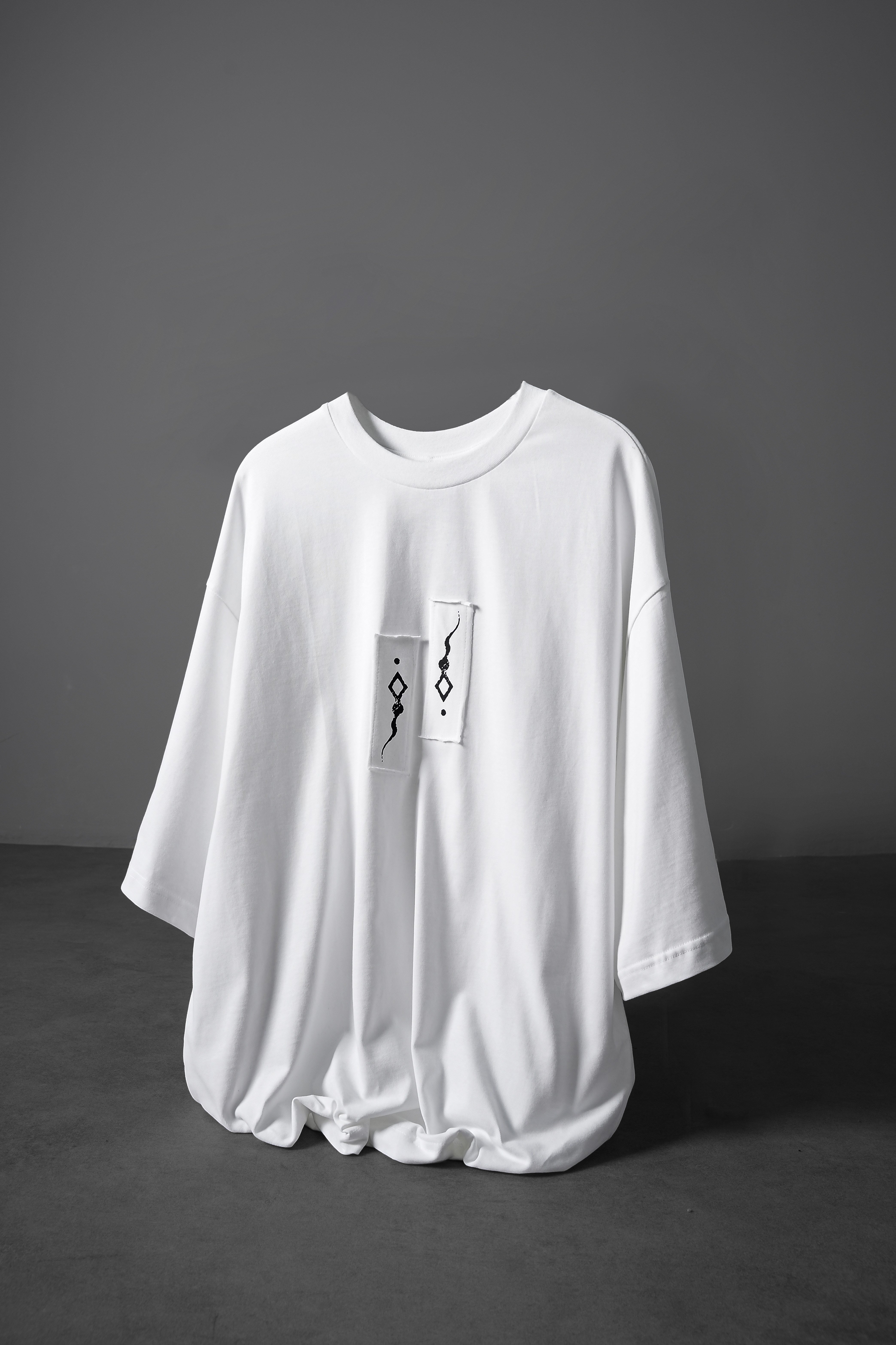 Erkek Beyaz Suffer Patch Oversize Tshirt