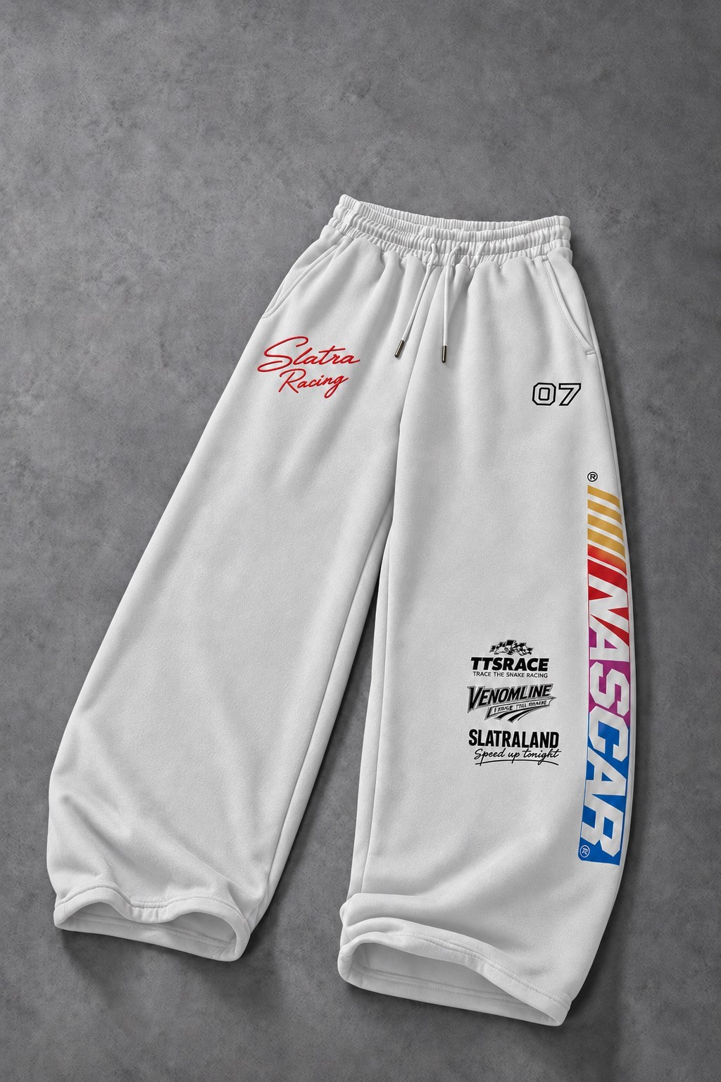 Erkek Beyaz Venomline Baggy Eşofman
