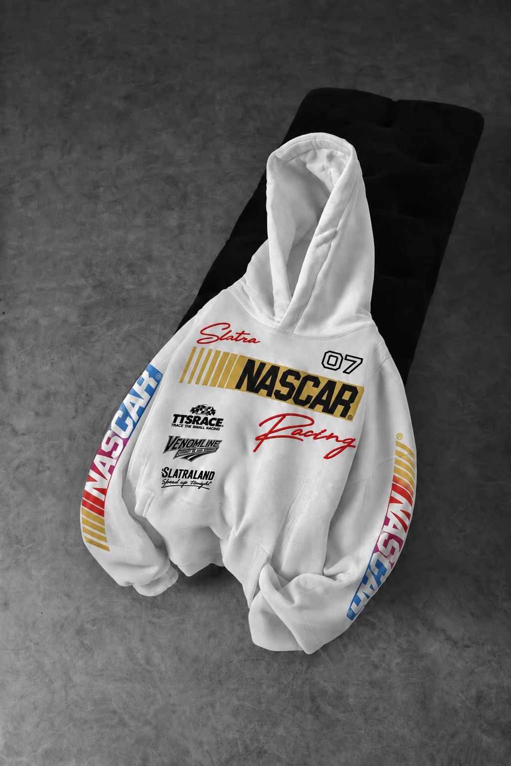 Erkek Beyaz Venomline Oversize Hoodie