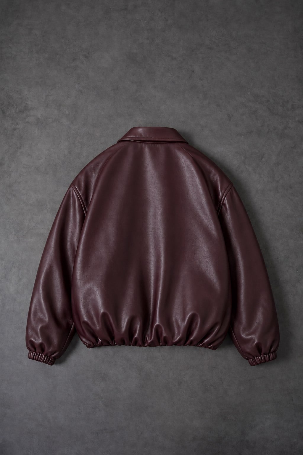 Erkek Bordo Ballon Fit Deri Ceket
